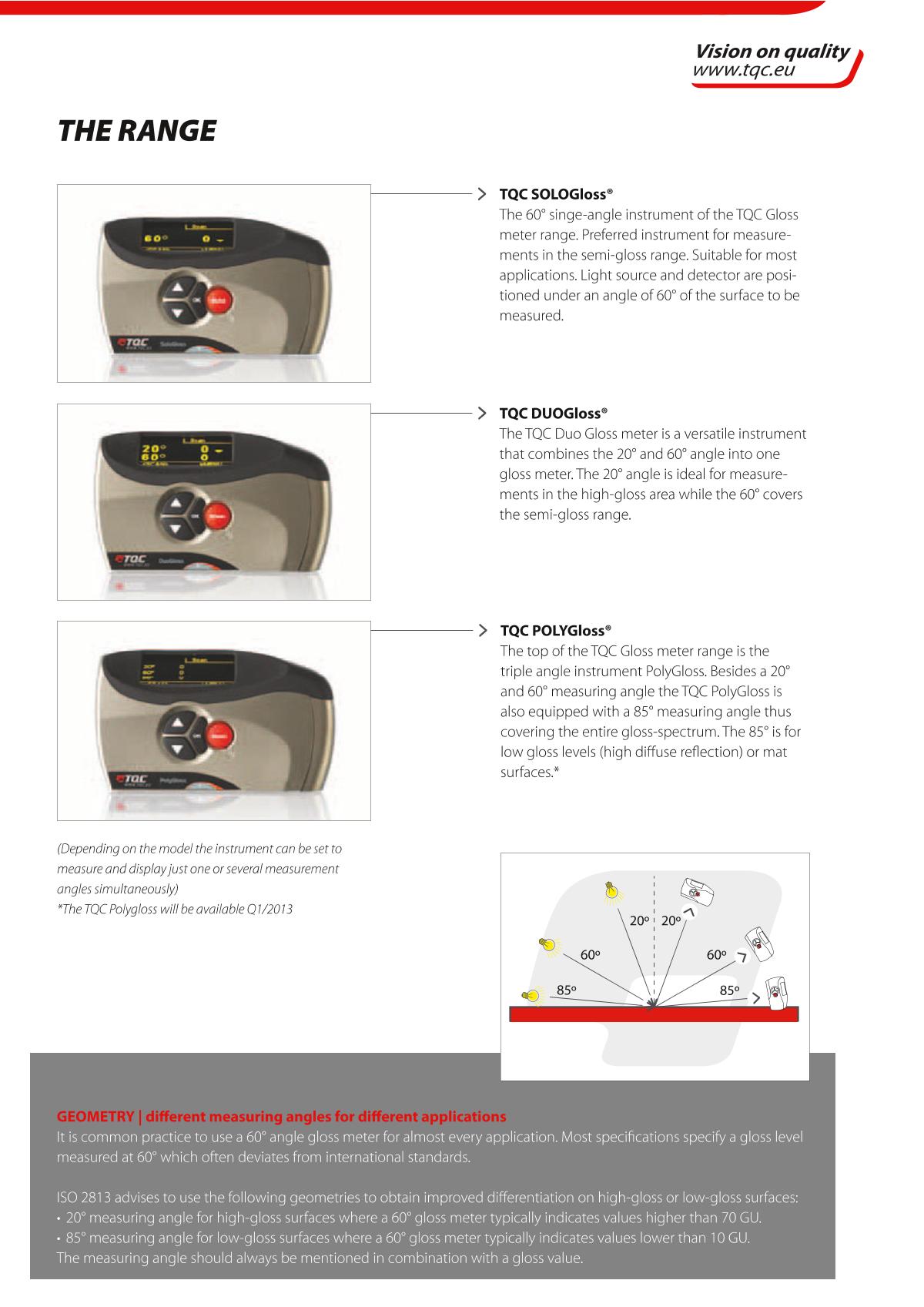 TQC sheen GL0030 Gloss Meter brochure page 3