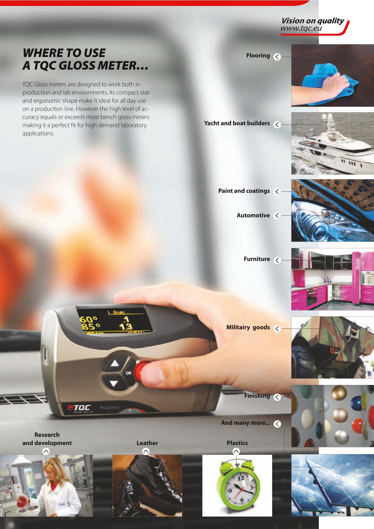TQC sheen GL0030 Gloss Meter brochure page 7