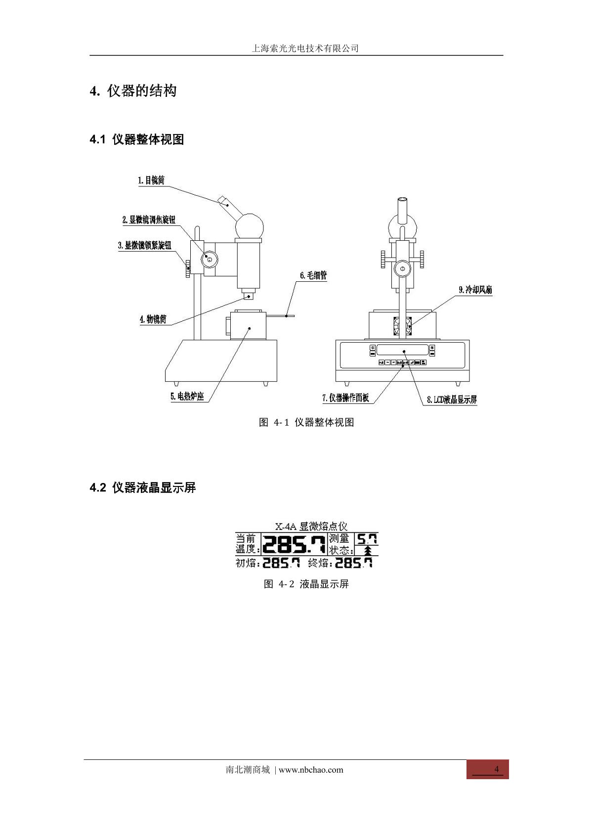 Suoguang X-4A Melting point meterManual page 7