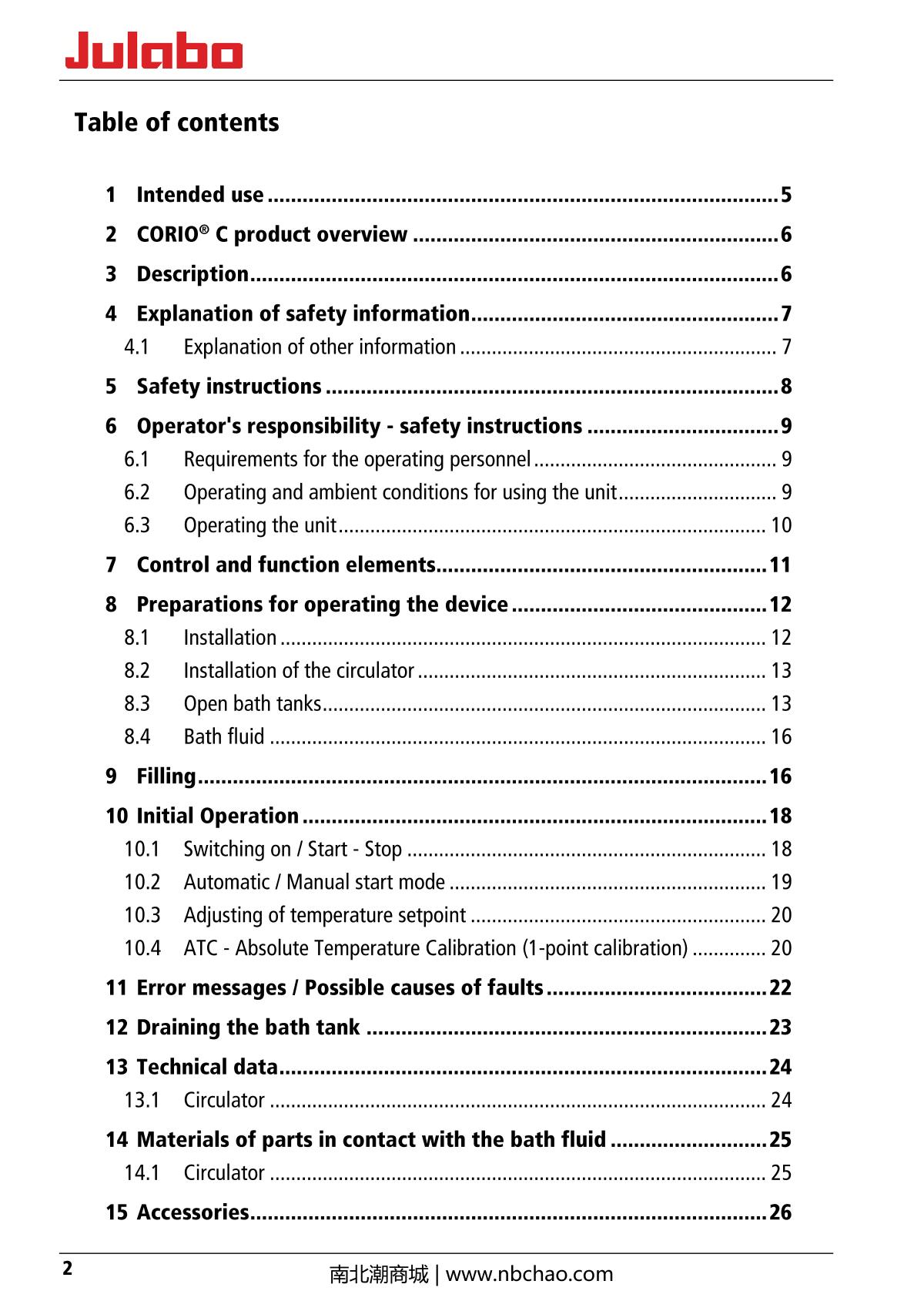 JULABO  Manual page 2