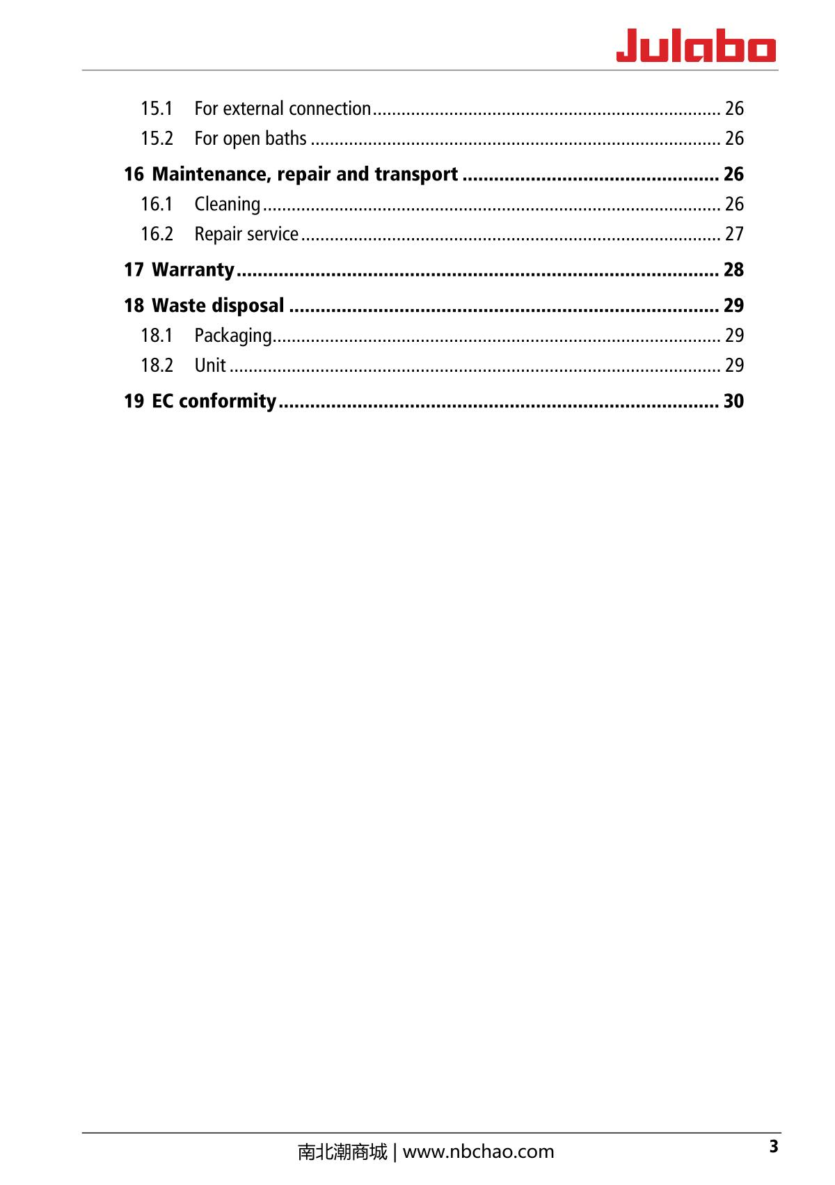 JULABO  Manual page 3