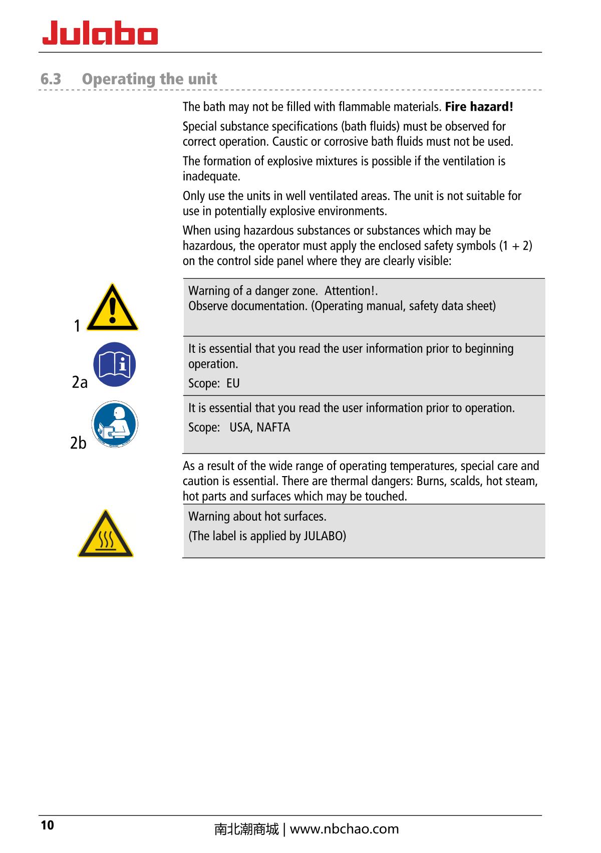 JULABO  Manual page 10