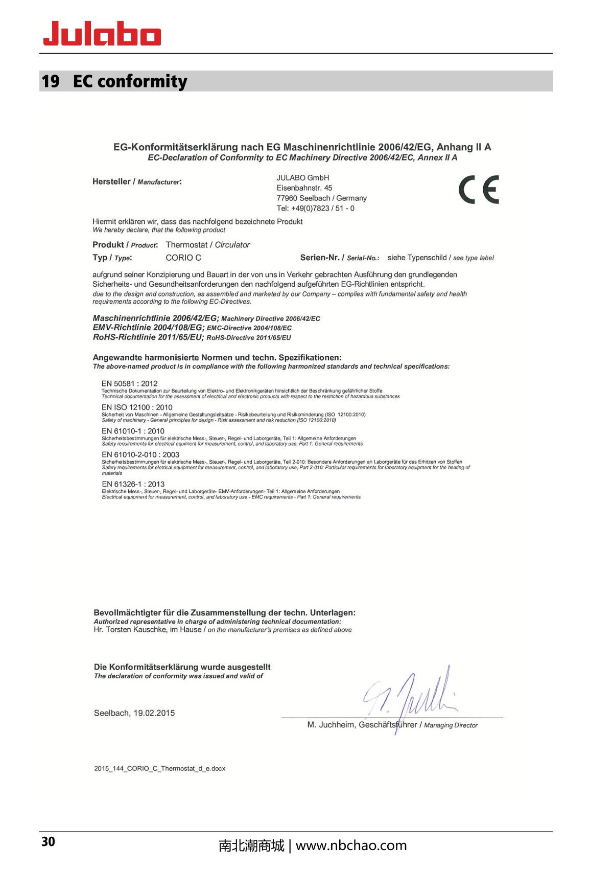 JULABO  Manual page 30