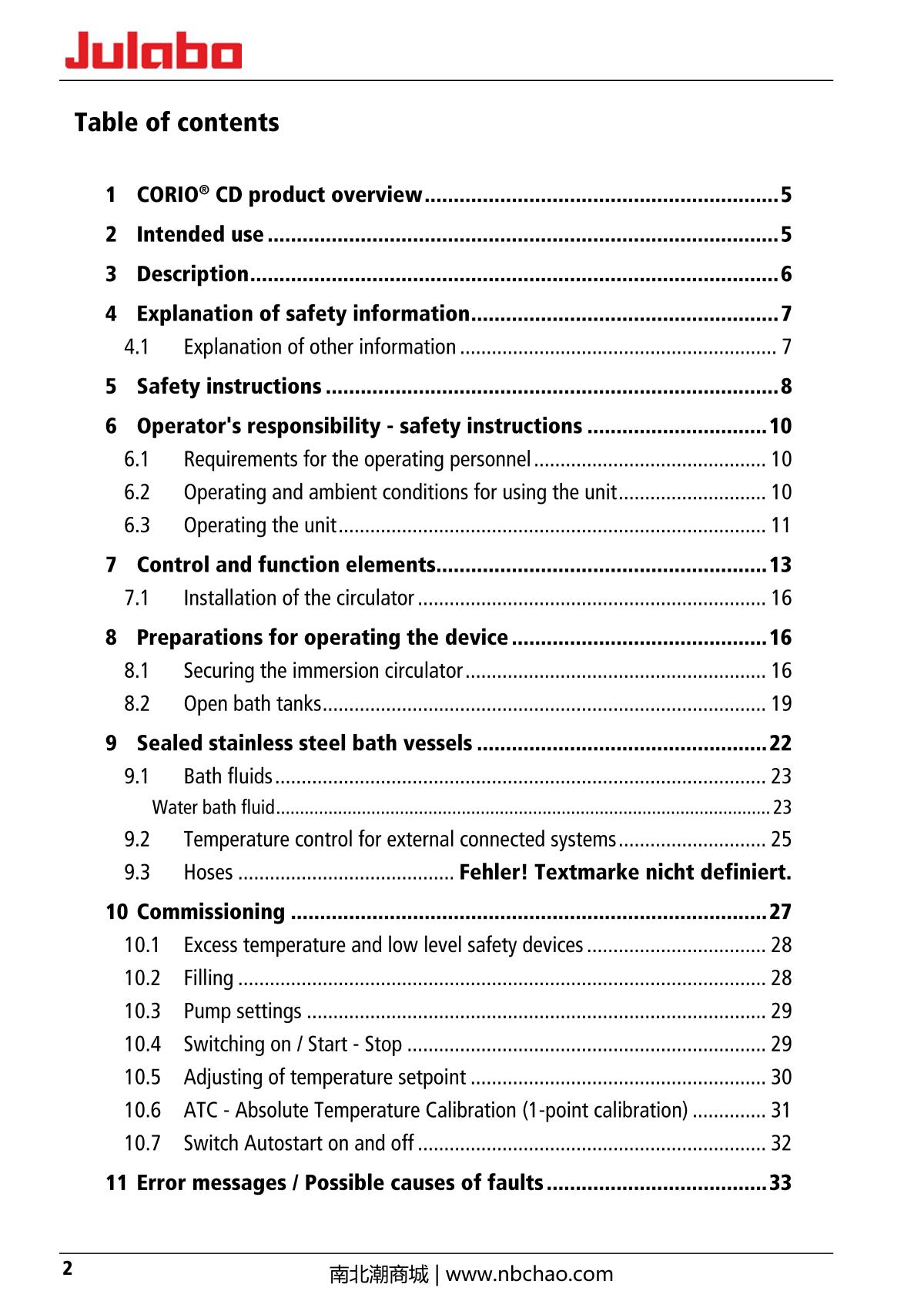 JULABO  Manual page 2