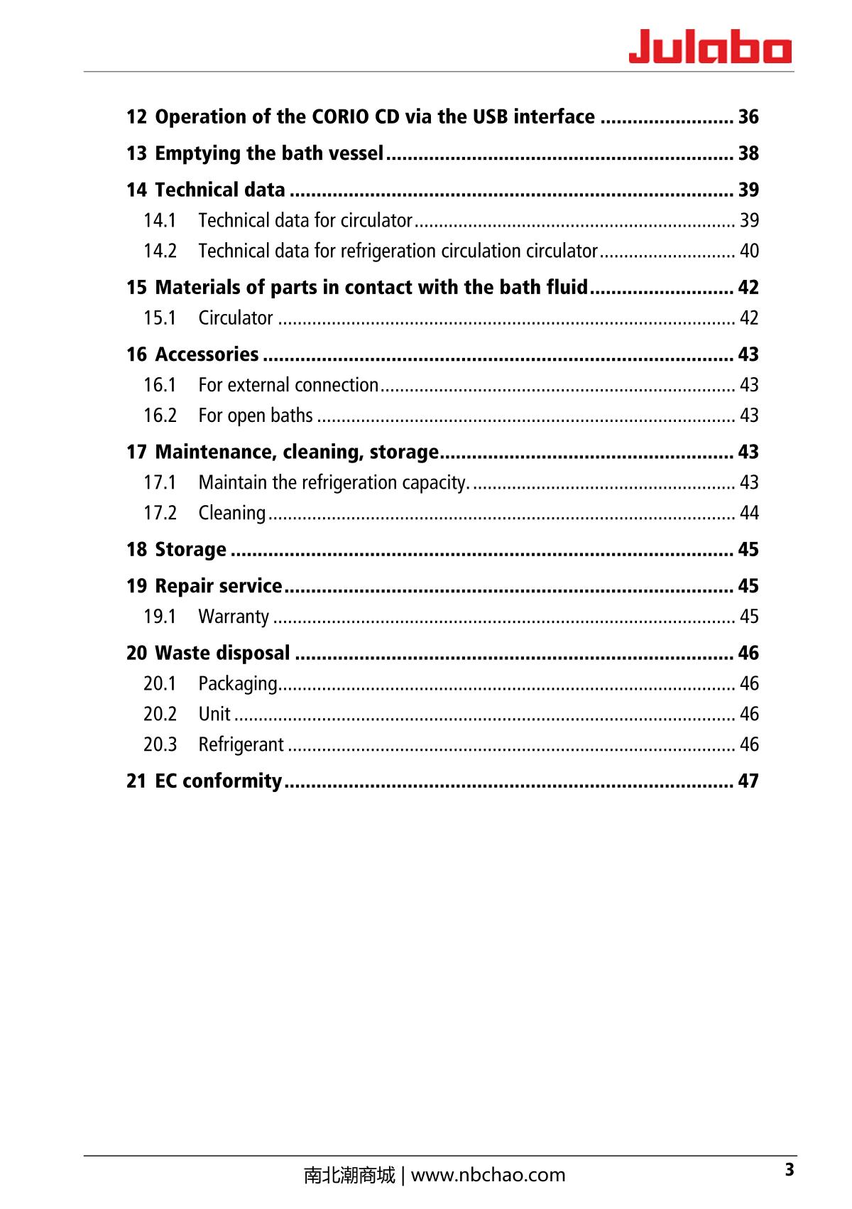 JULABO  Manual page 3