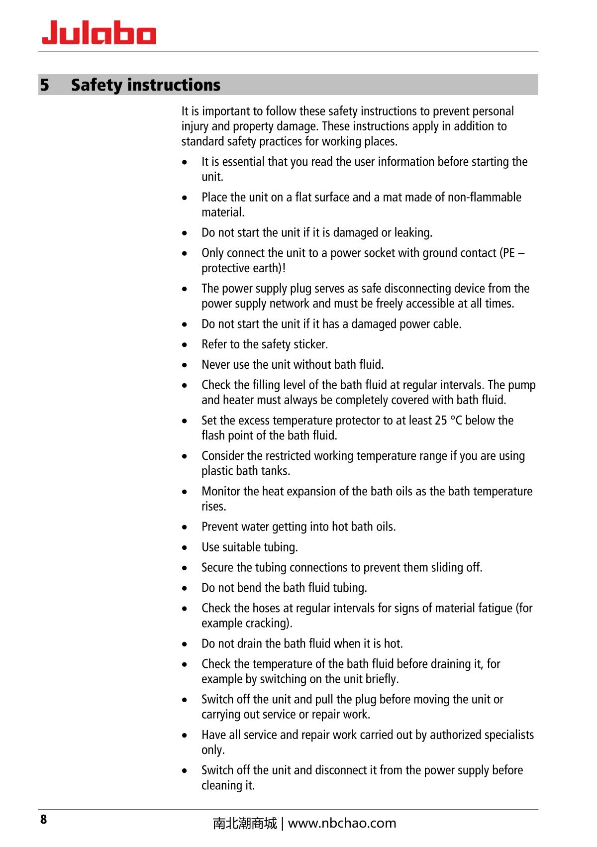 JULABO  Manual page 8