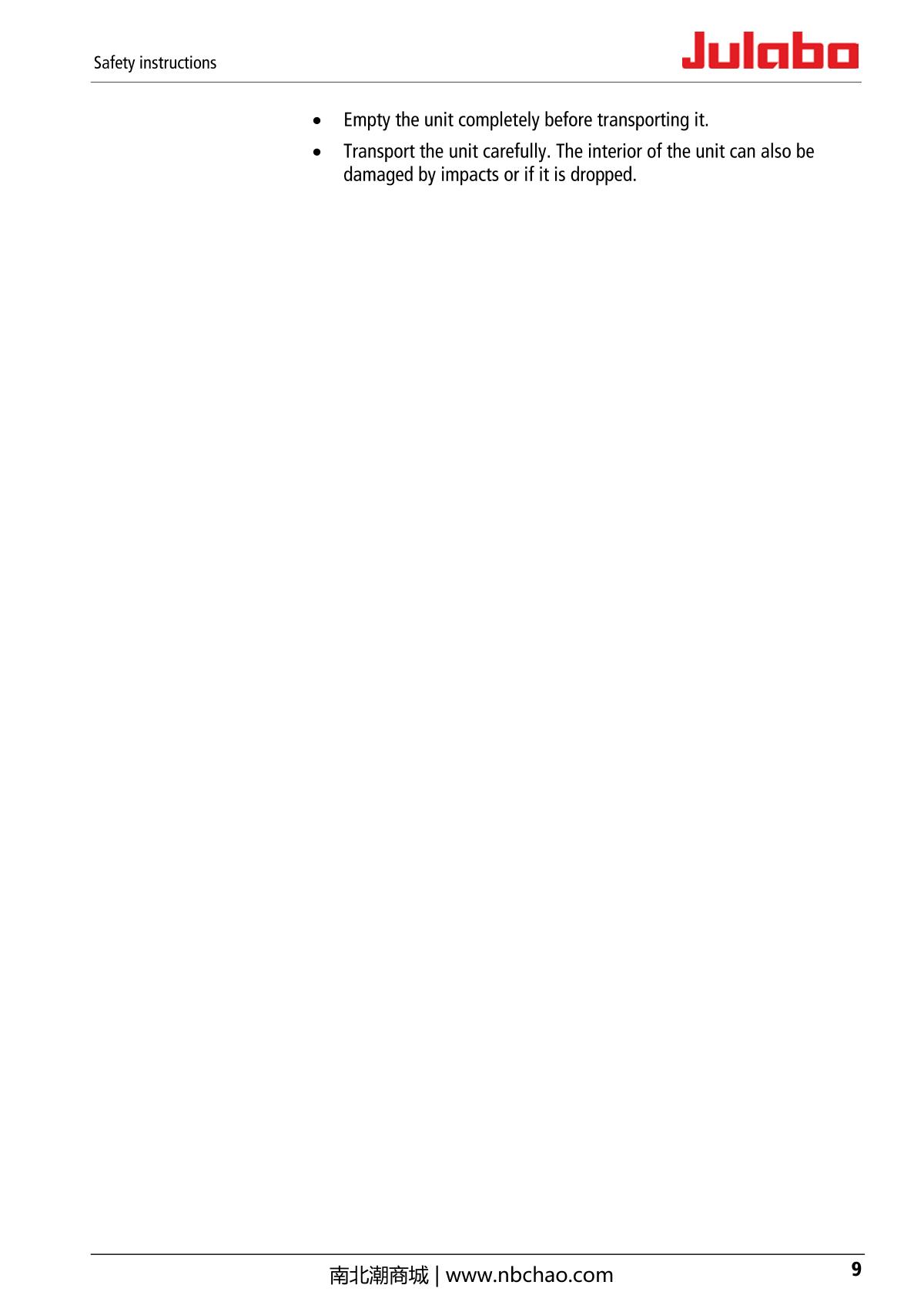 JULABO  Manual page 9