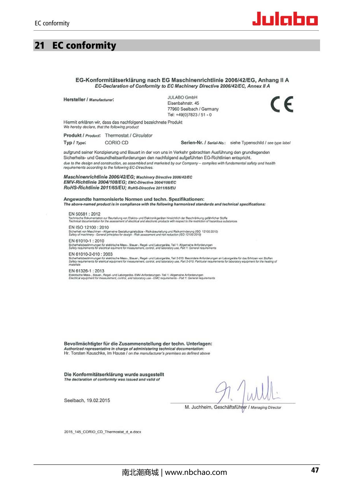 JULABO  Manual page 47