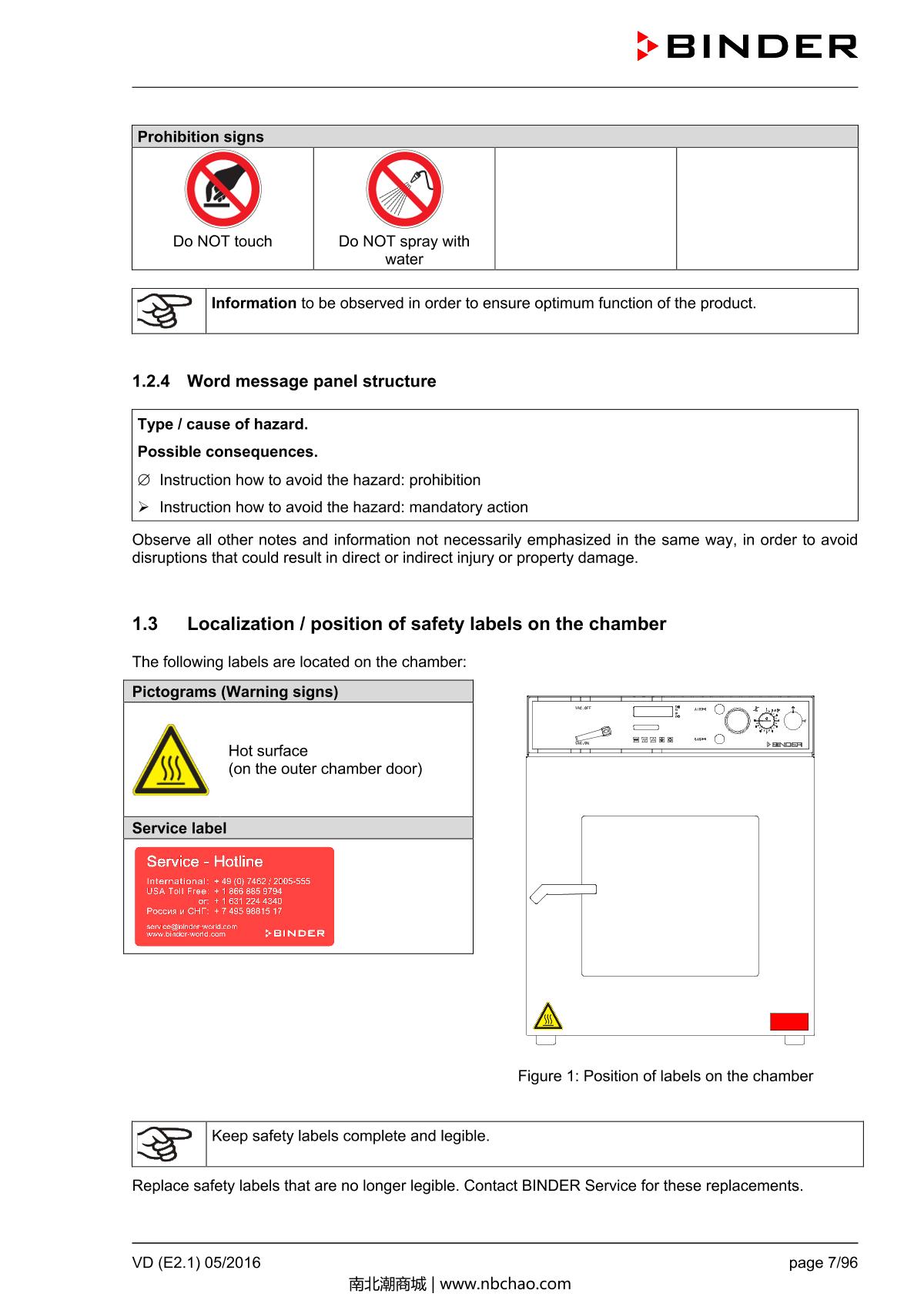 Binder VD53 Vacuum OvenManual page 7