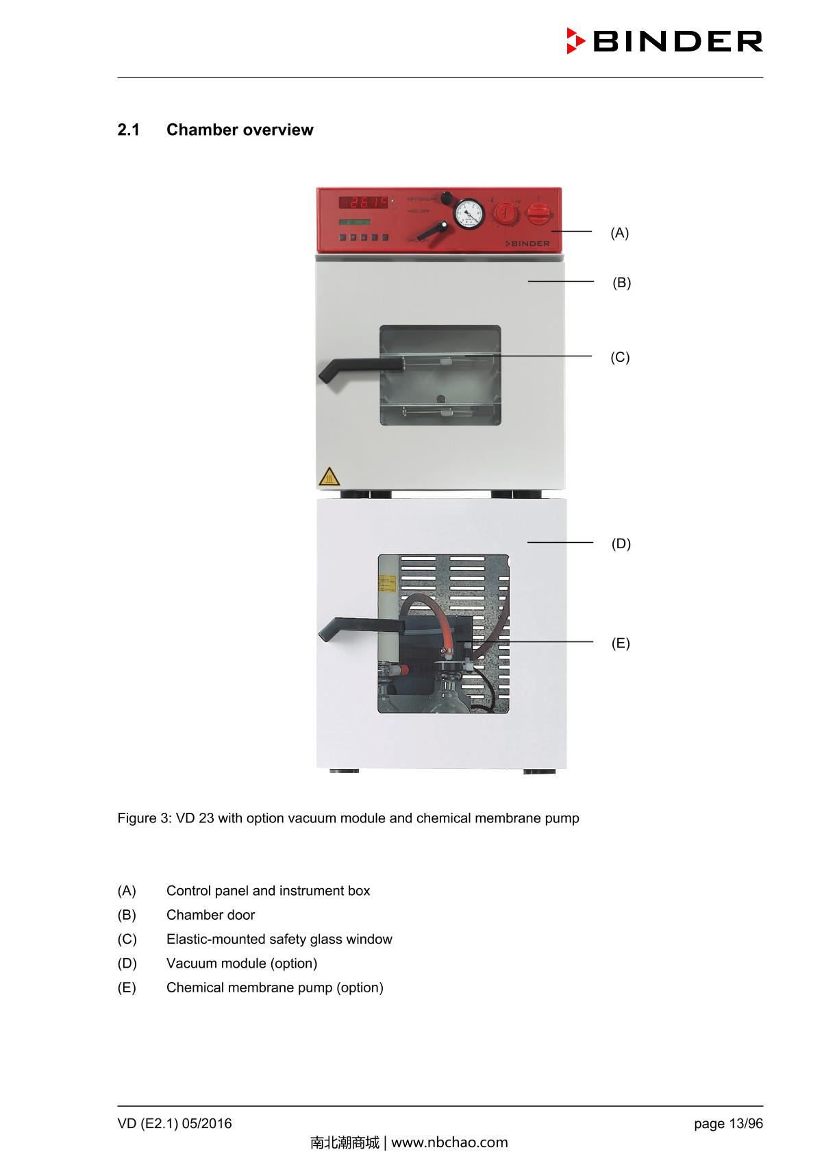 Binder VD53 Vacuum OvenManual page 13