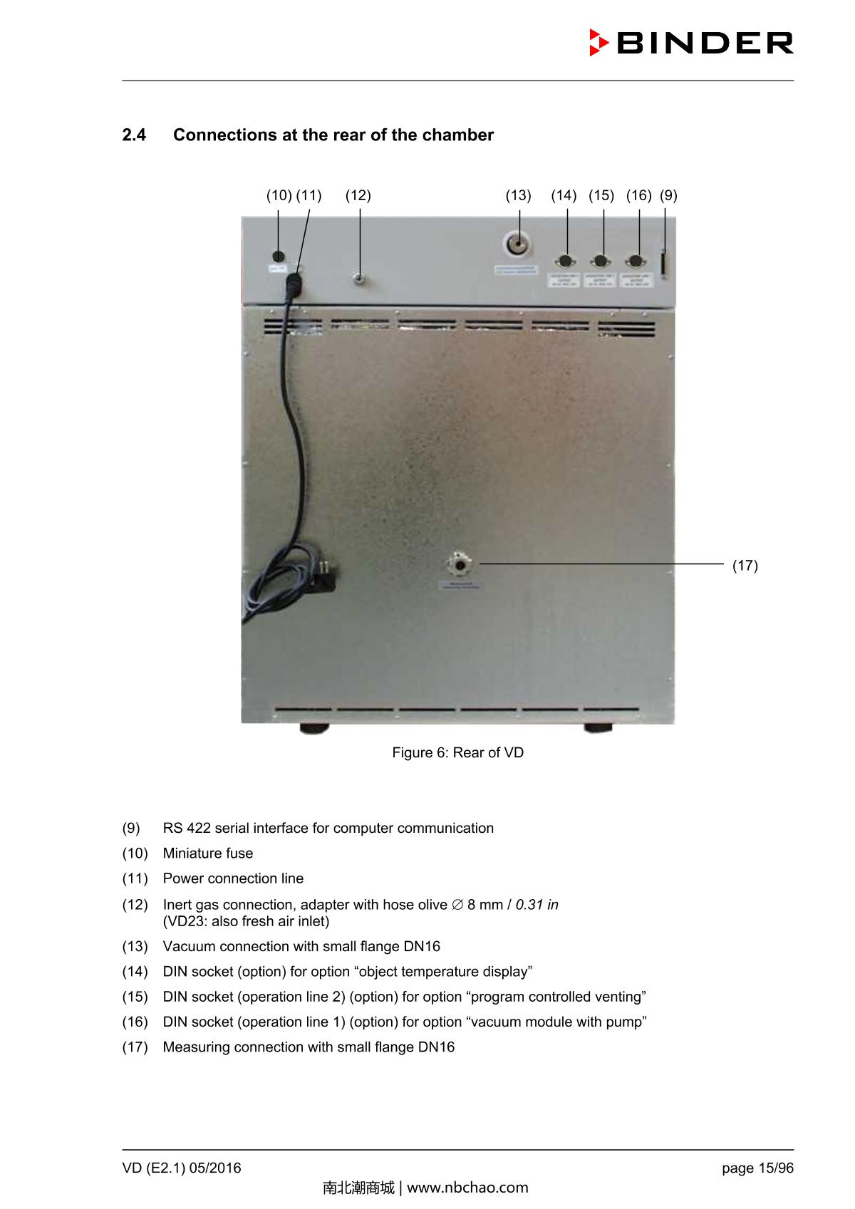 Binder VD53 Vacuum OvenManual page 15
