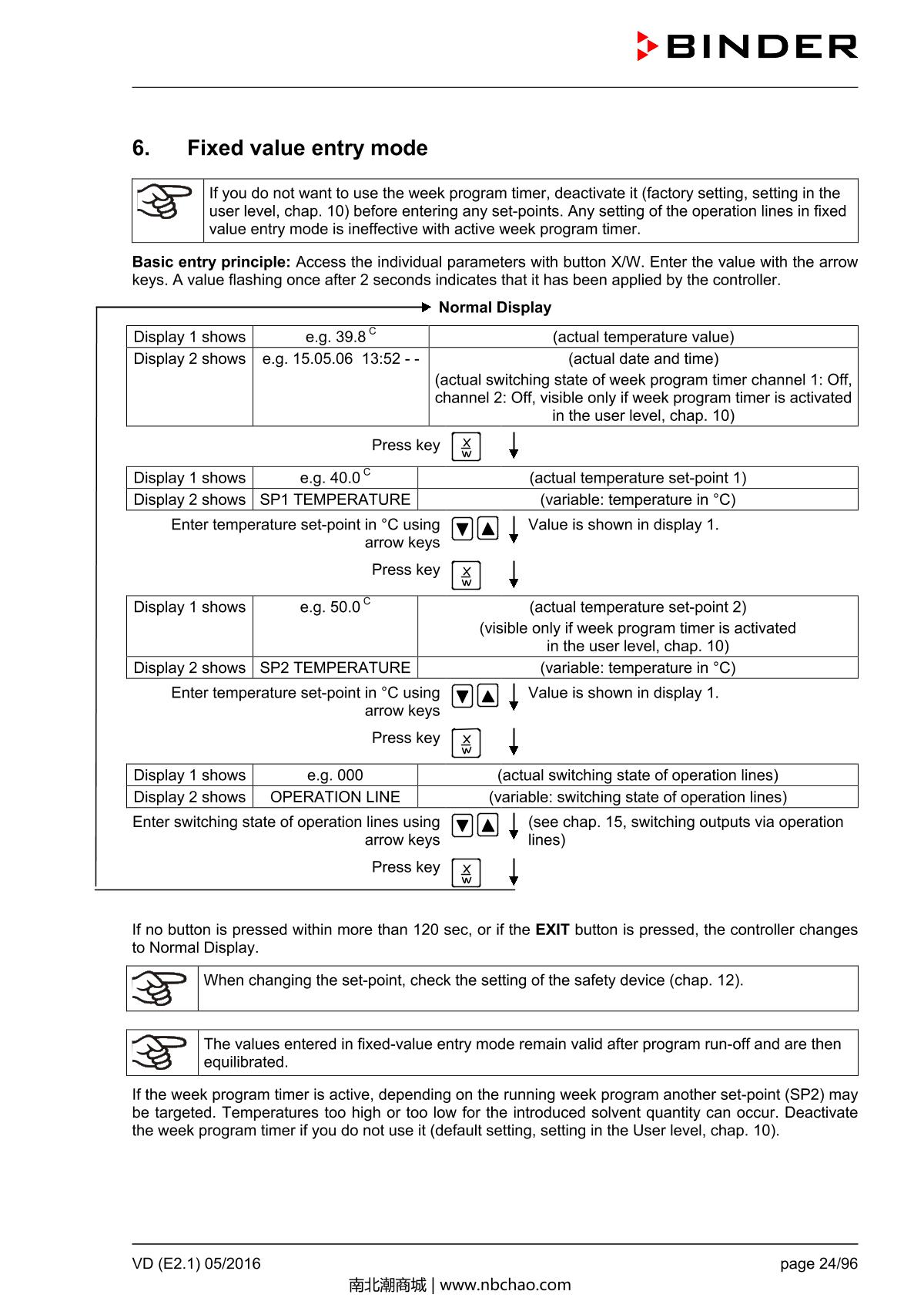 Binder VD53 Vacuum OvenManual page 24