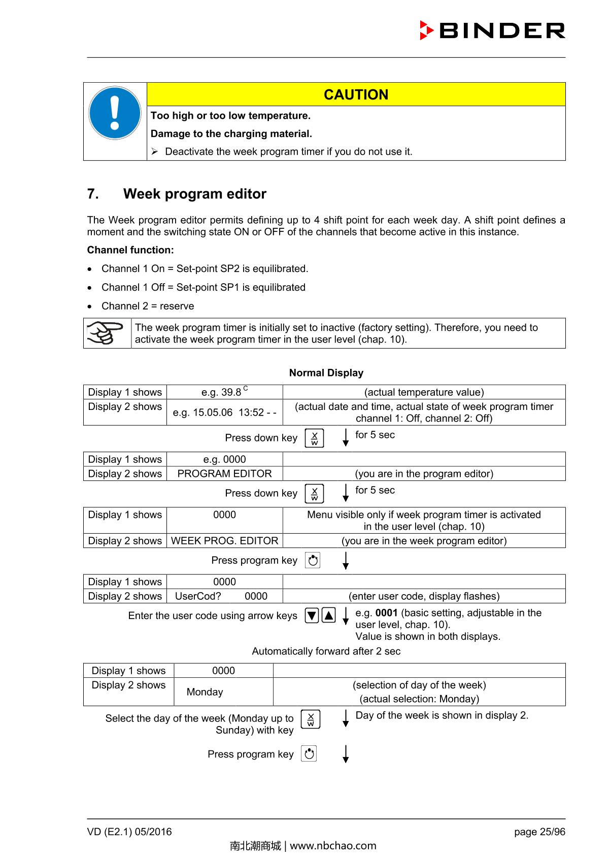 Binder VD53 Vacuum OvenManual page 25