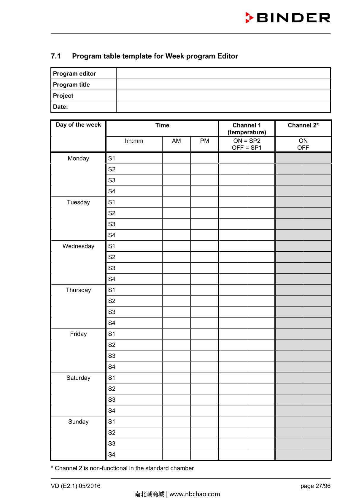 Binder VD53 Vacuum OvenManual page 27