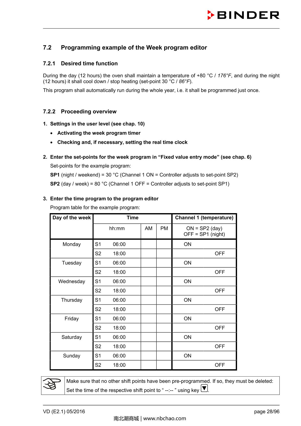 Binder VD53 Vacuum OvenManual page 28