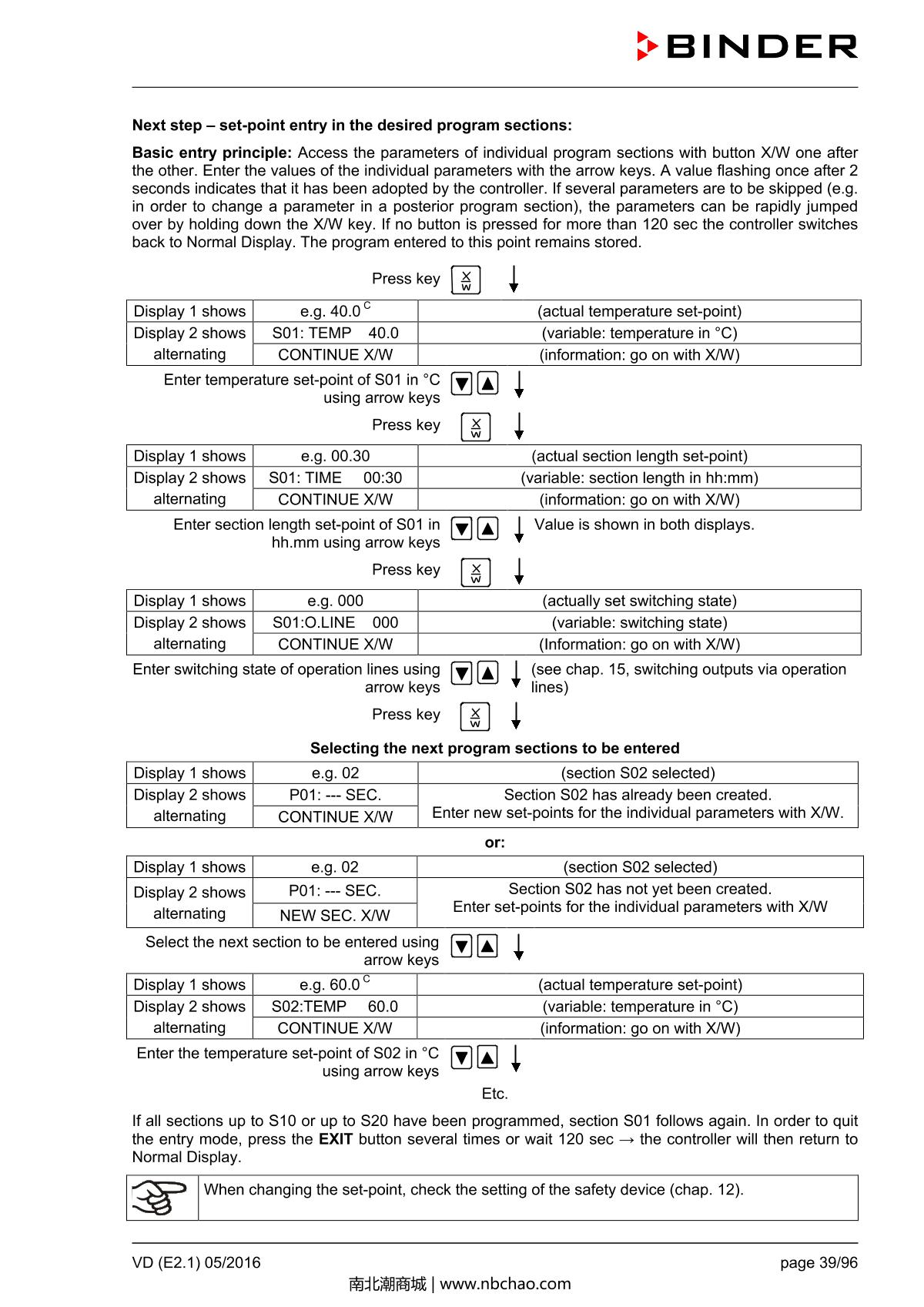Binder VD53 Vacuum OvenManual page 39