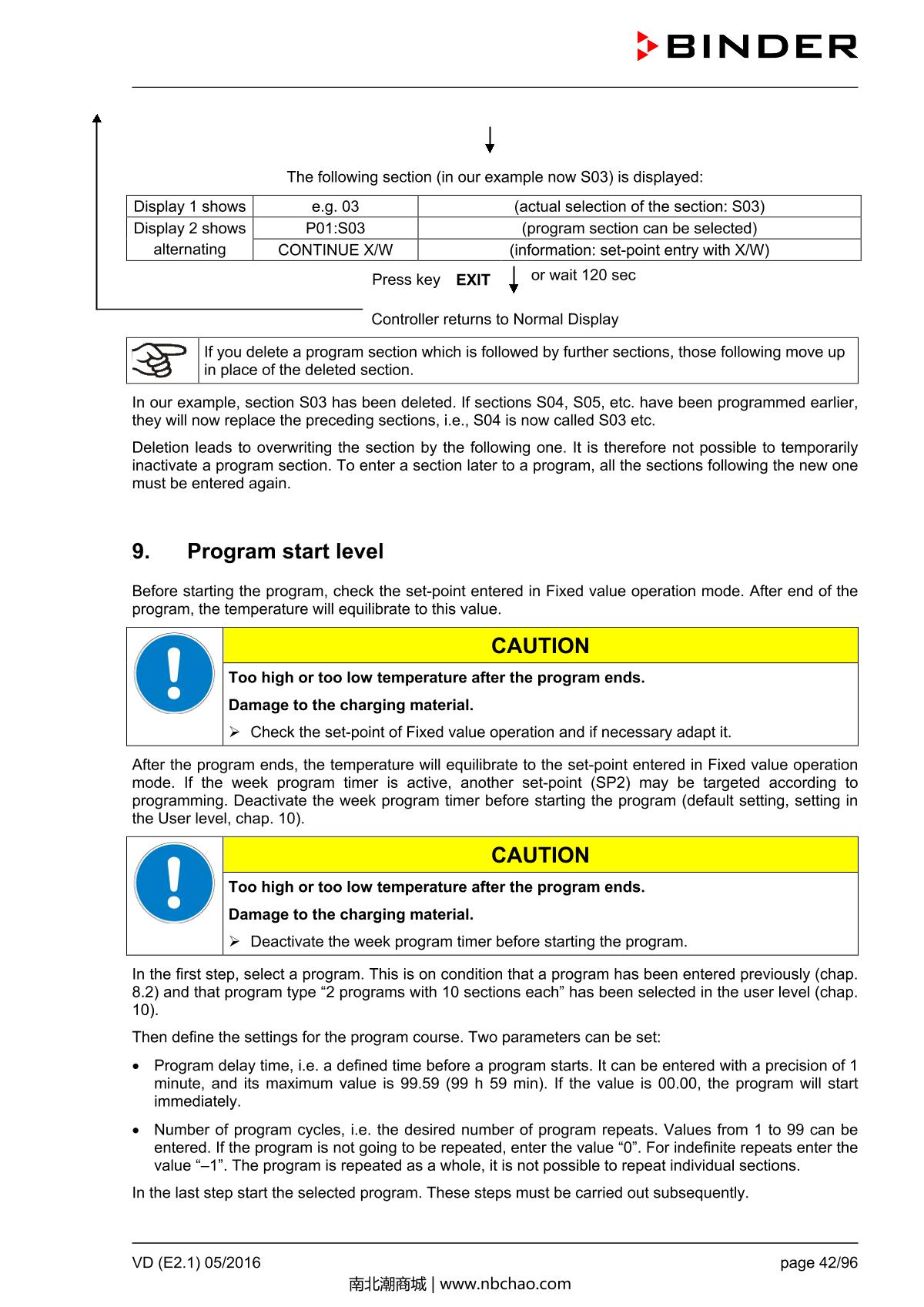 Binder VD53 Vacuum OvenManual page 42