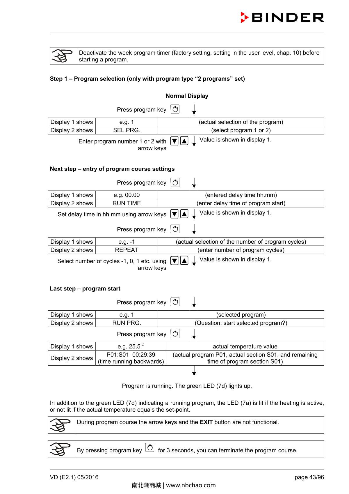 Binder VD53 Vacuum OvenManual page 43