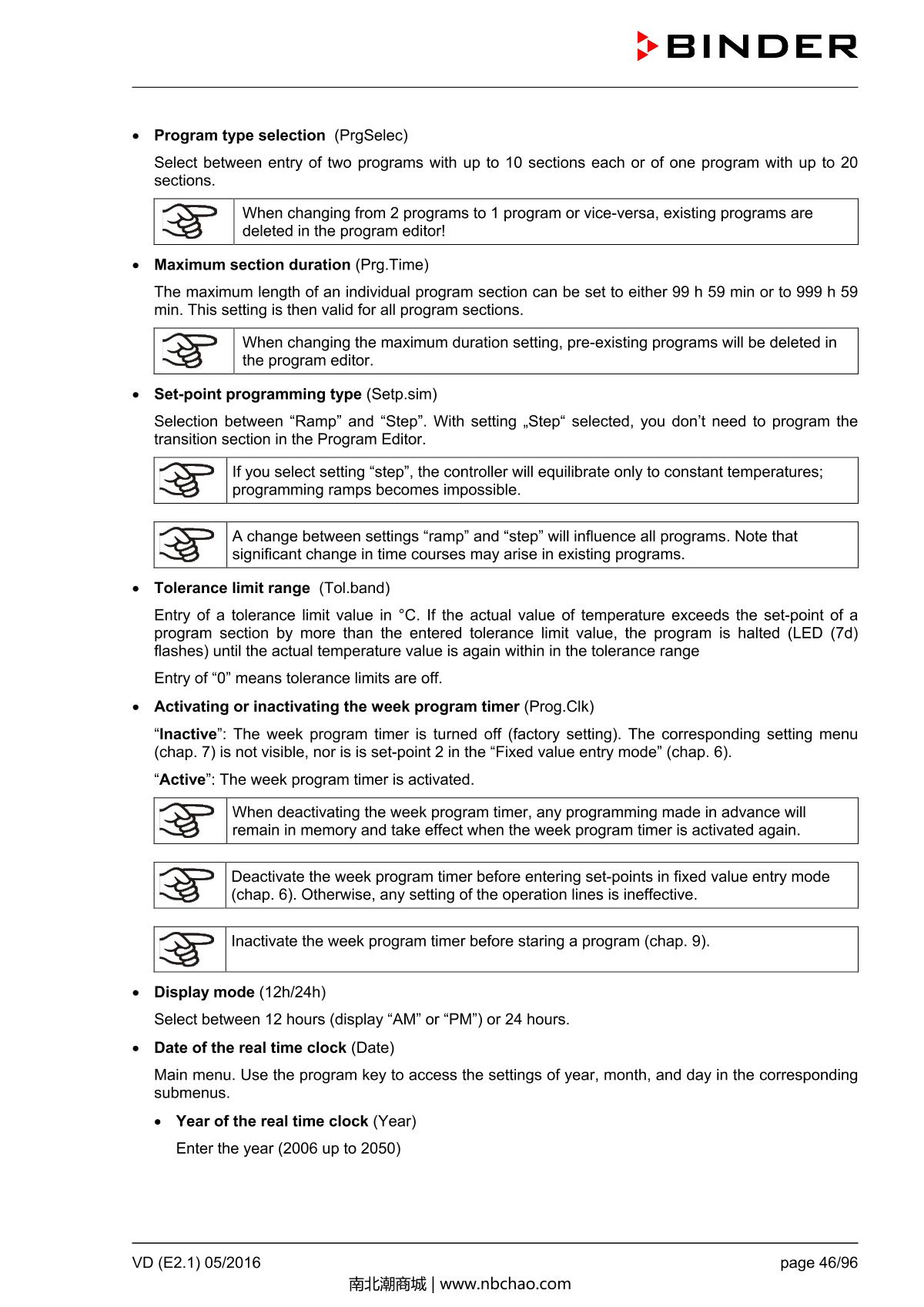 Binder VD53 Vacuum OvenManual page 46