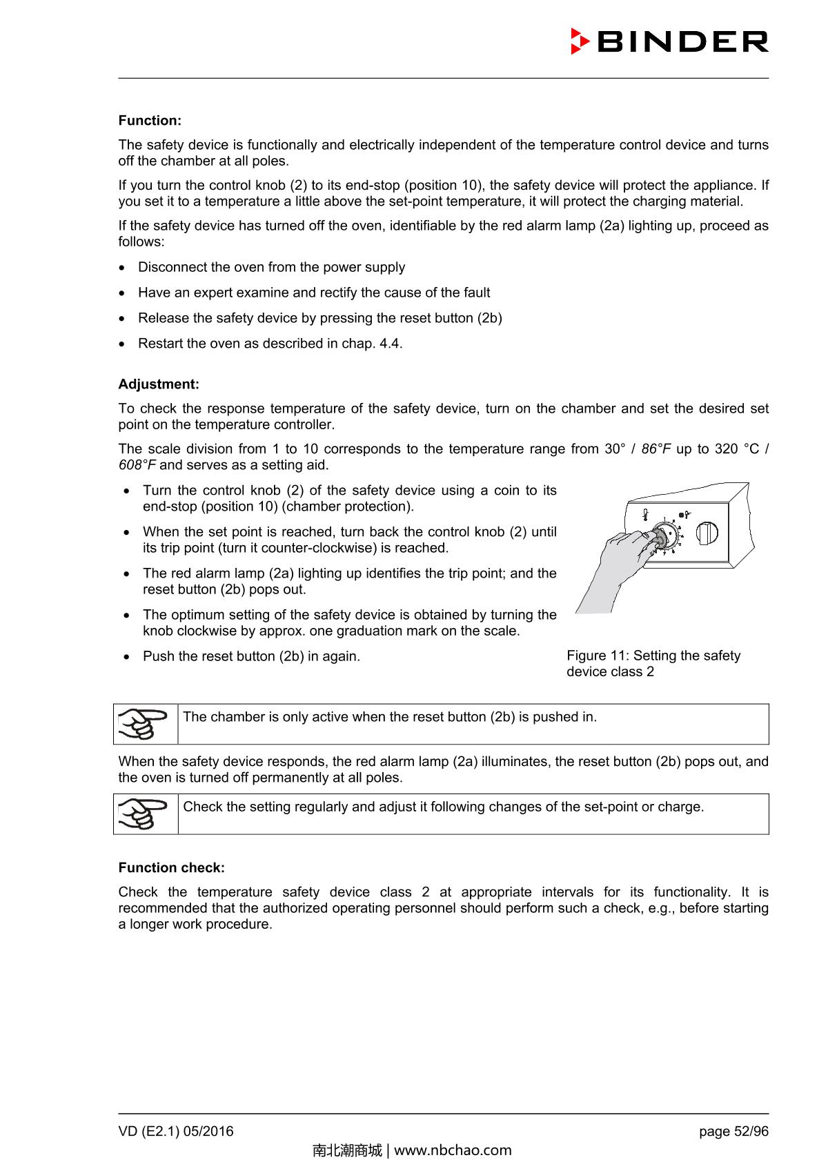 Binder VD53 Vacuum OvenManual page 52