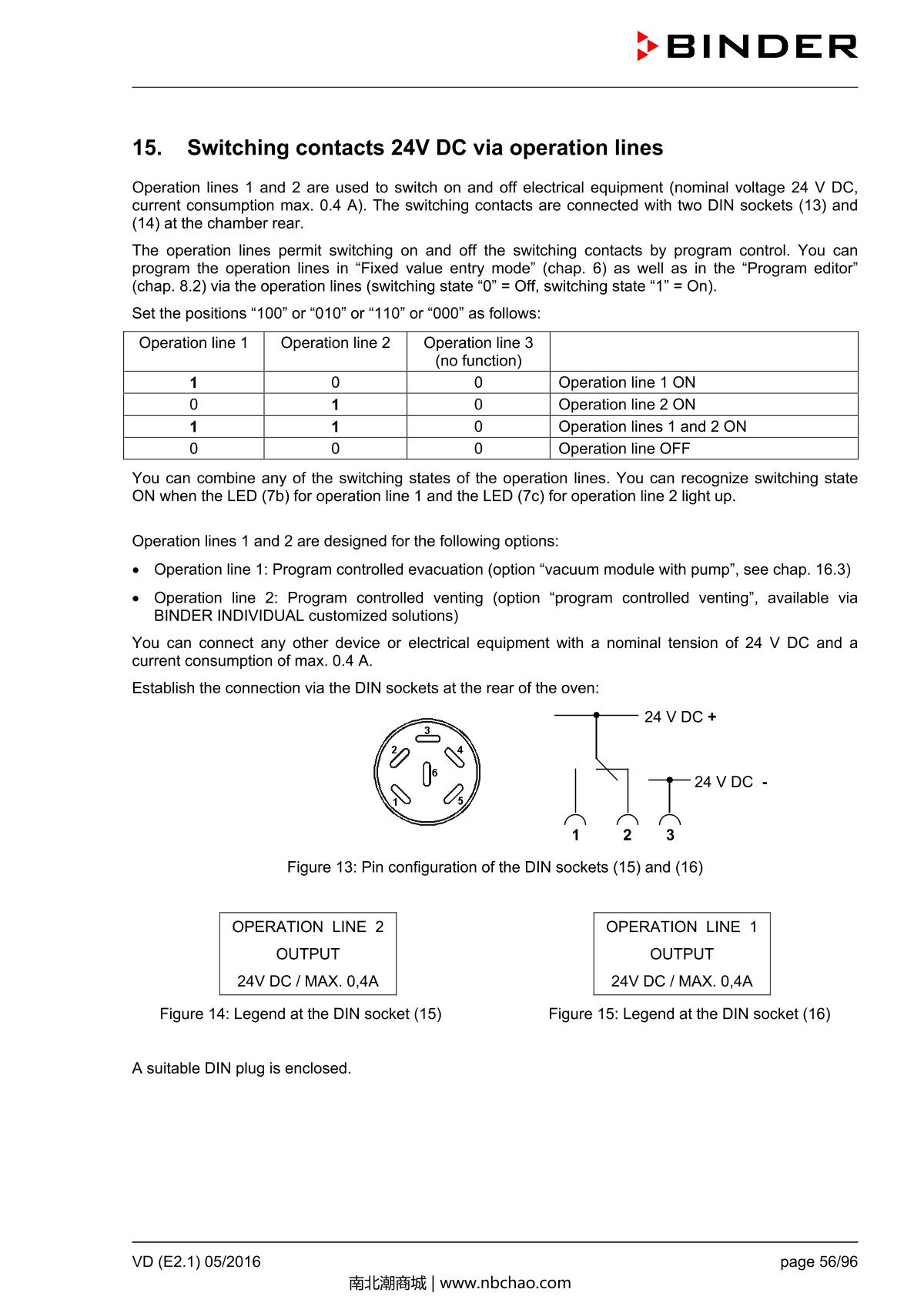 Binder VD53 Vacuum OvenManual page 56