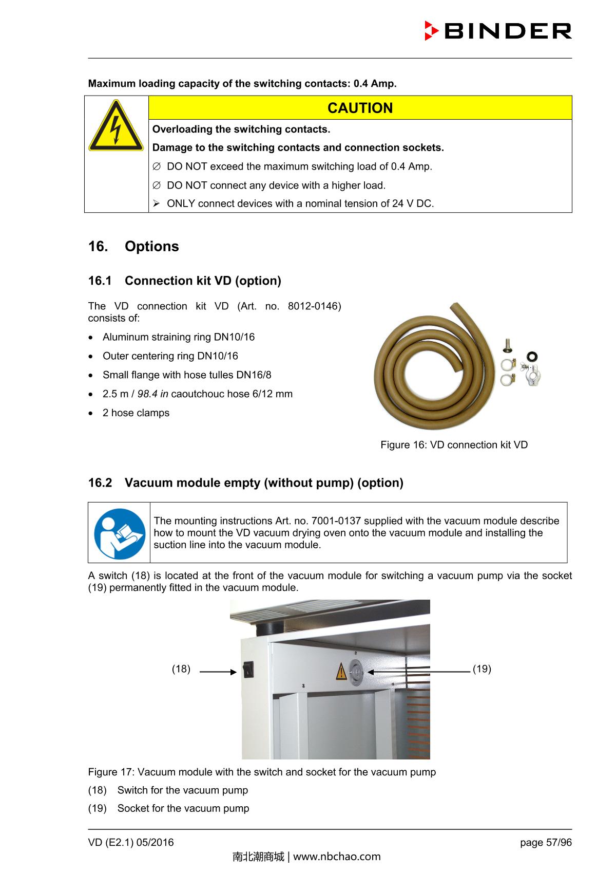 Binder VD53 Vacuum OvenManual page 57