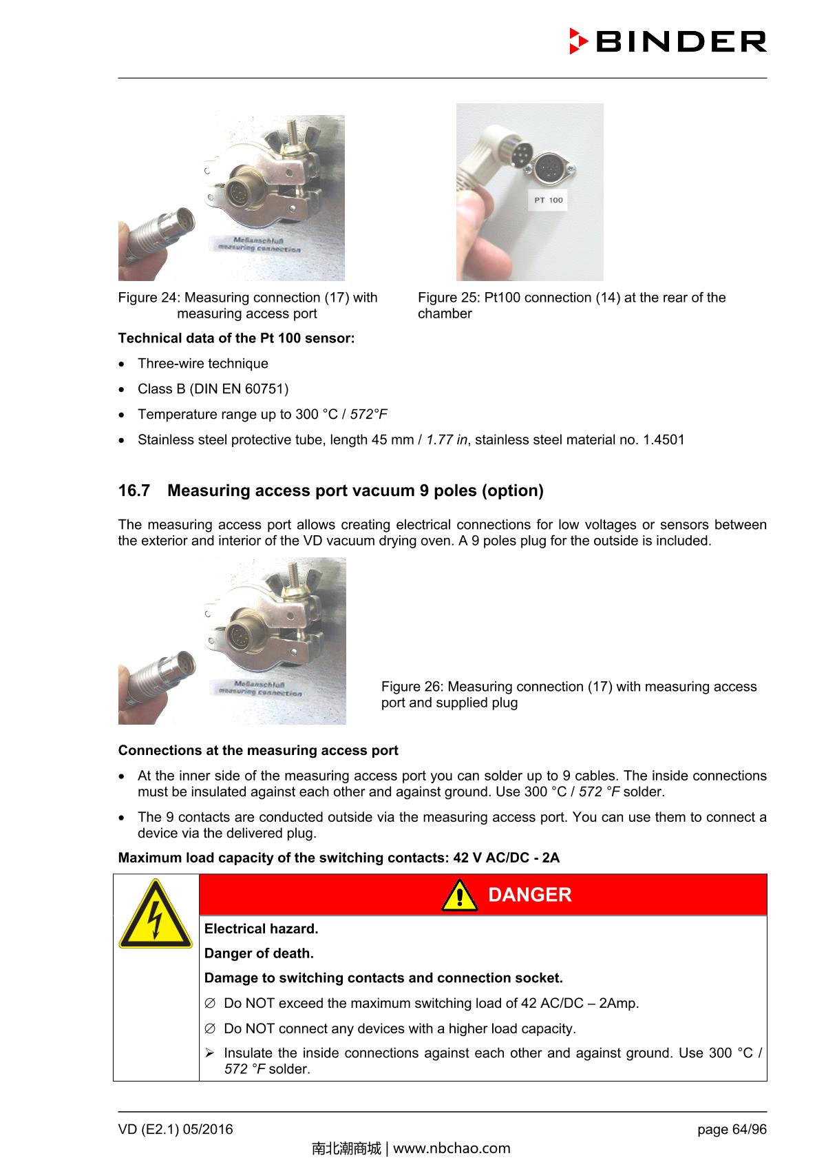 Binder VD53 Vacuum OvenManual page 64