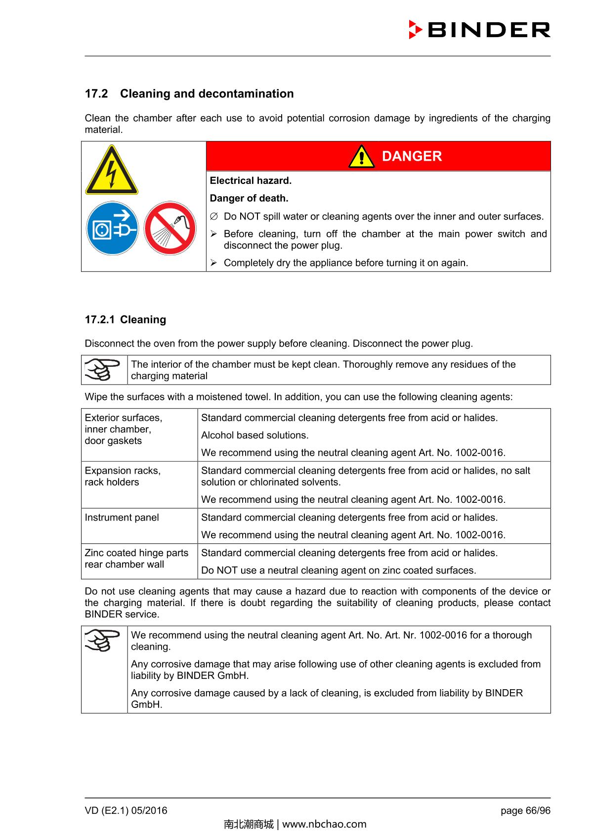 Binder VD53 Vacuum OvenManual page 66