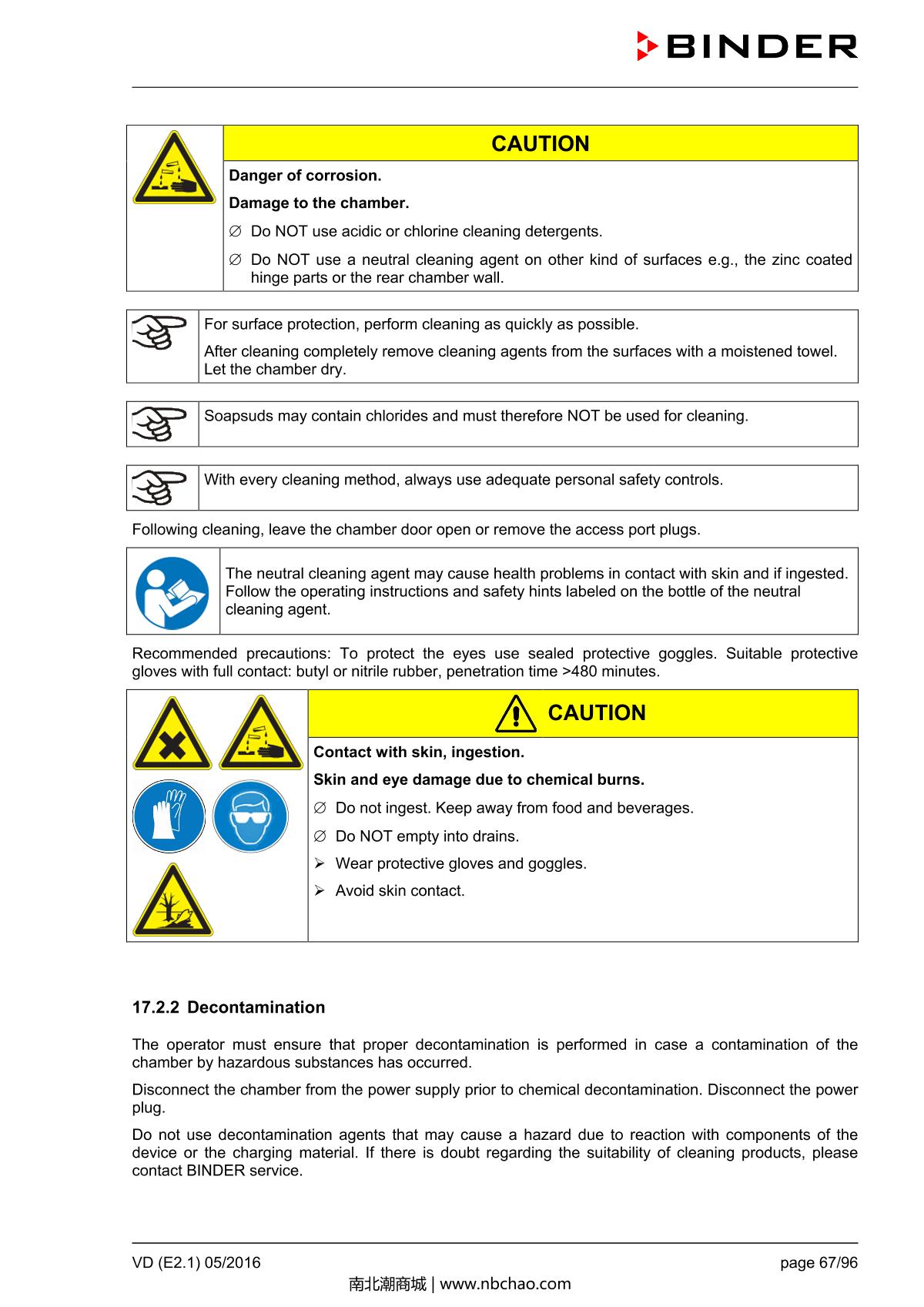 Binder VD53 Vacuum OvenManual page 67