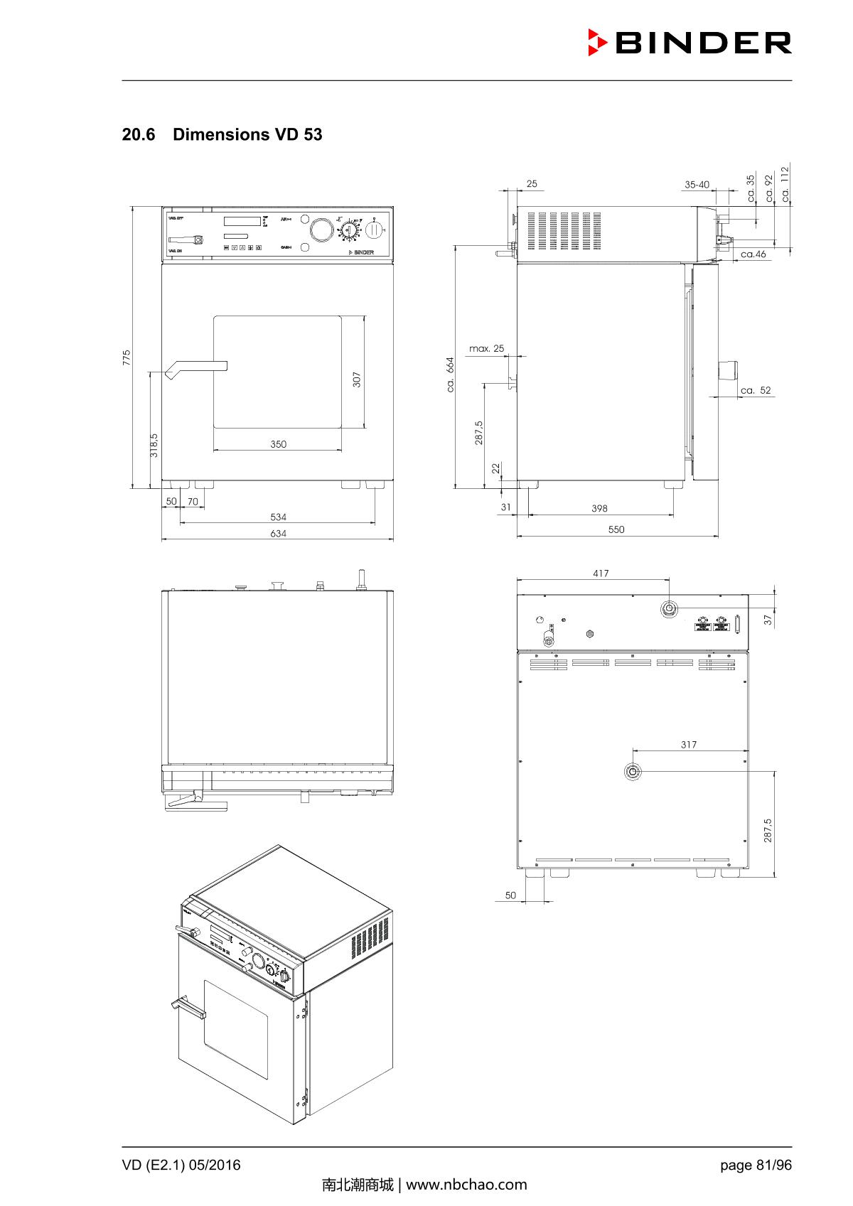 Binder VD53 Vacuum OvenManual page 81