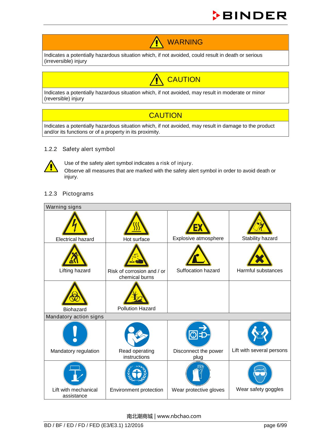 Binder ED260 Natural convection ovenManual page 6