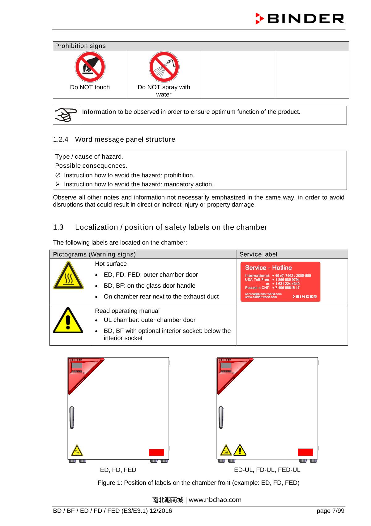 Binder ED260 Natural convection ovenManual page 7