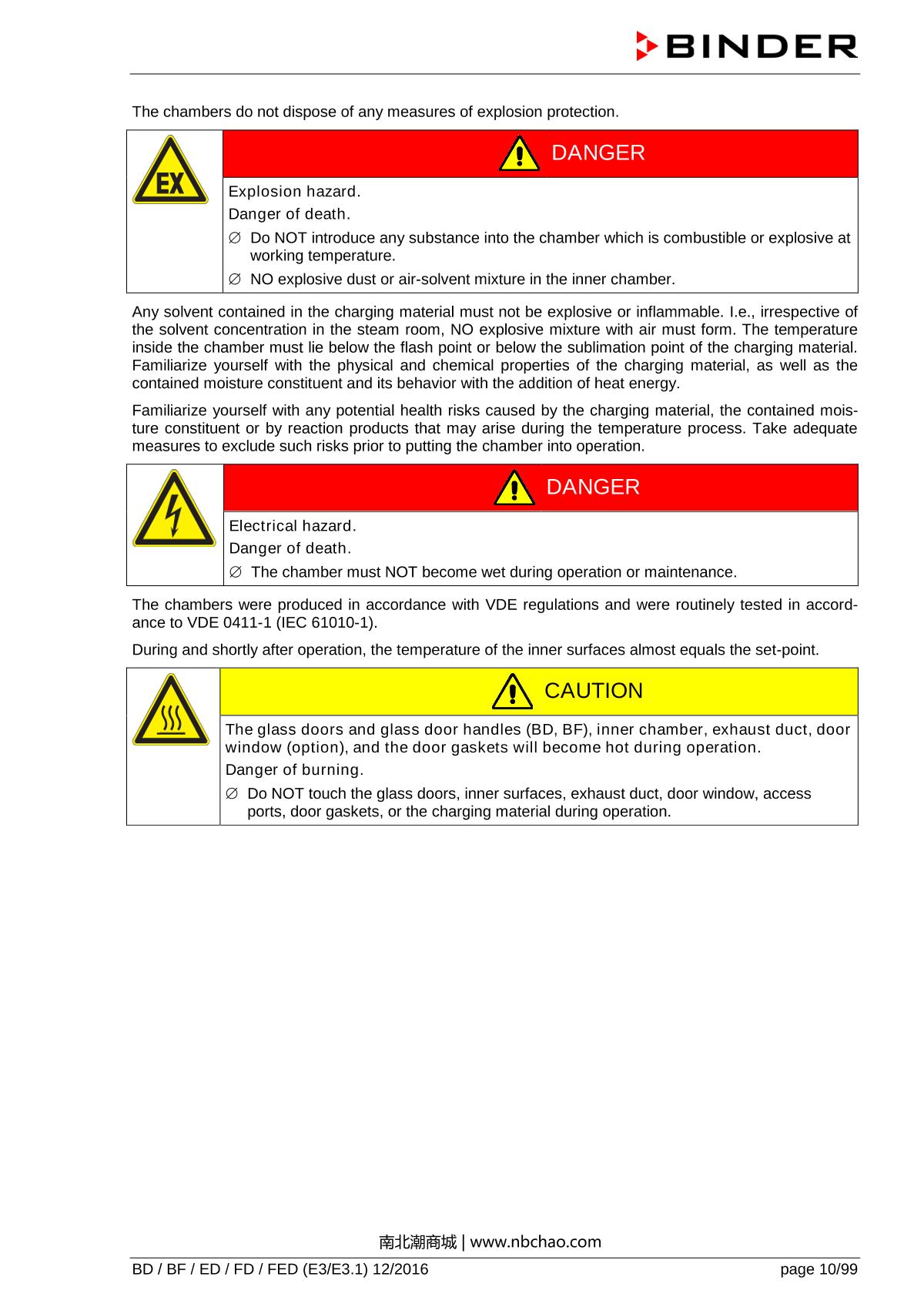 Binder ED260 Natural convection ovenManual page 10