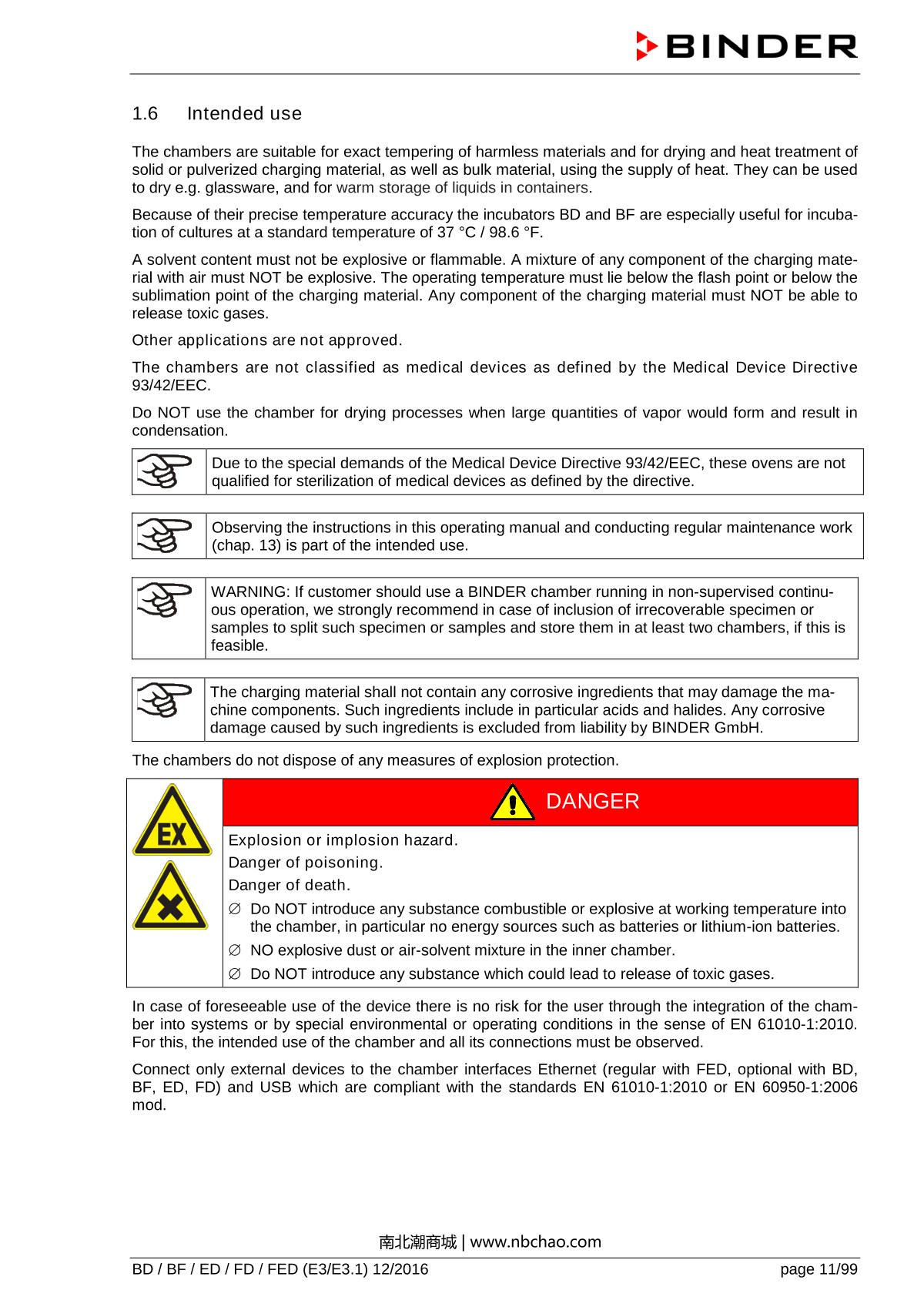 Binder ED260 Natural convection ovenManual page 11