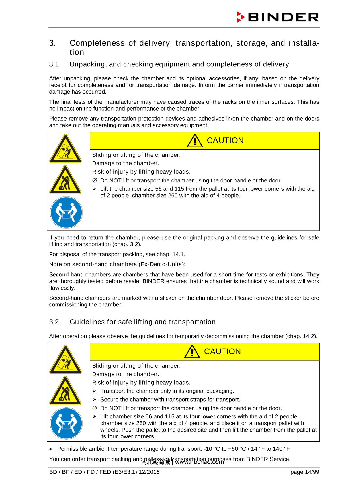 Binder ED260 Natural convection ovenManual page 14