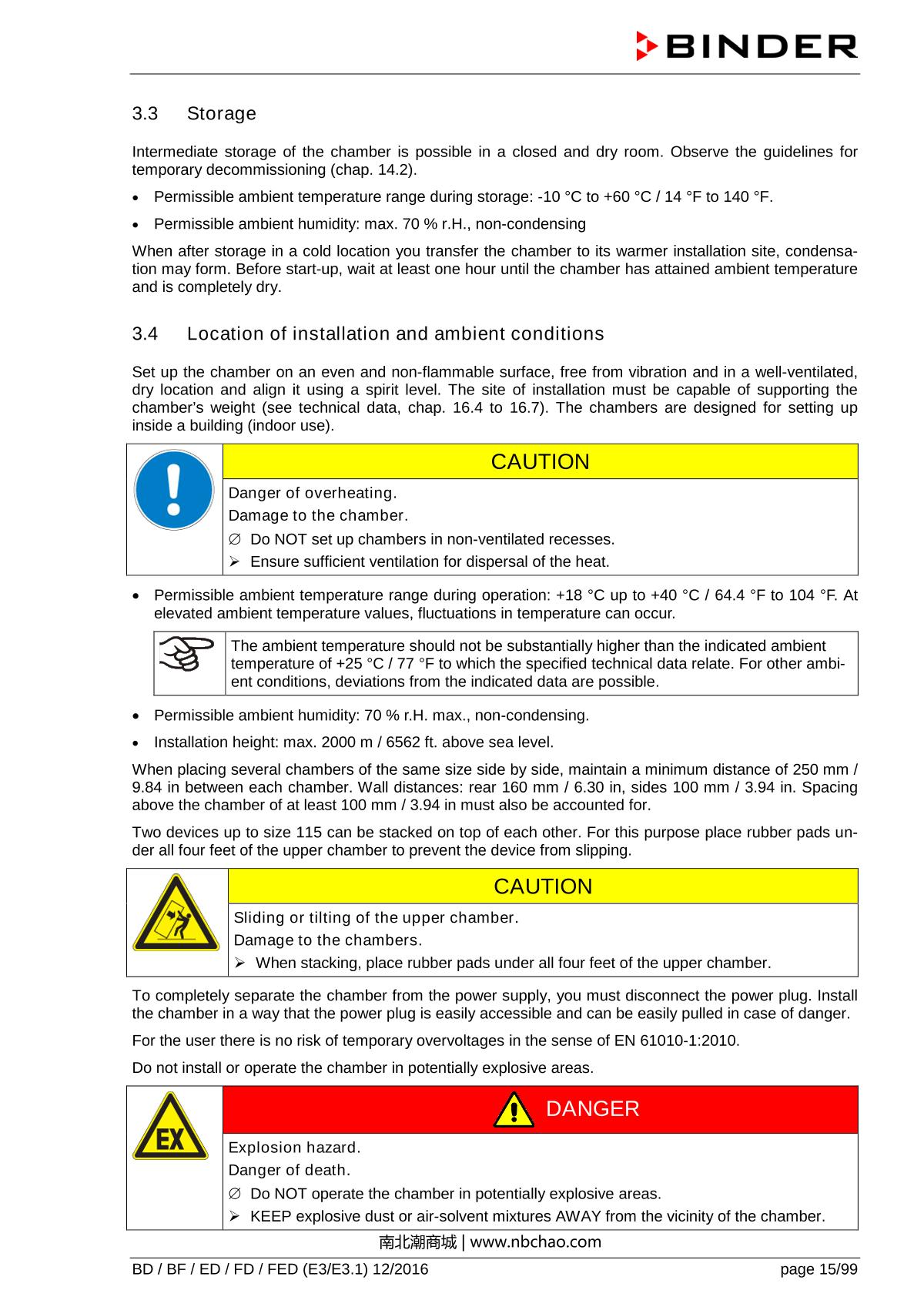 Binder ED260 Natural convection ovenManual page 15