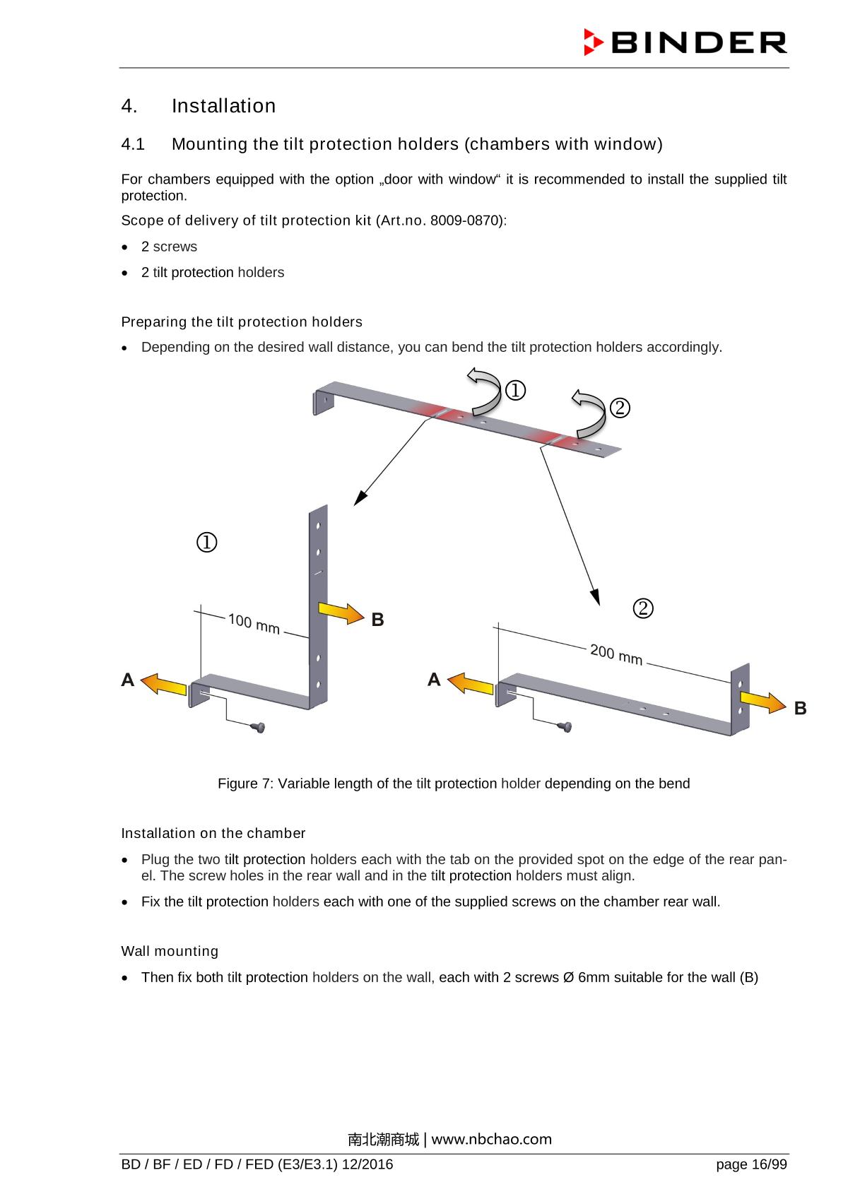 Binder ED260 Natural convection ovenManual page 16