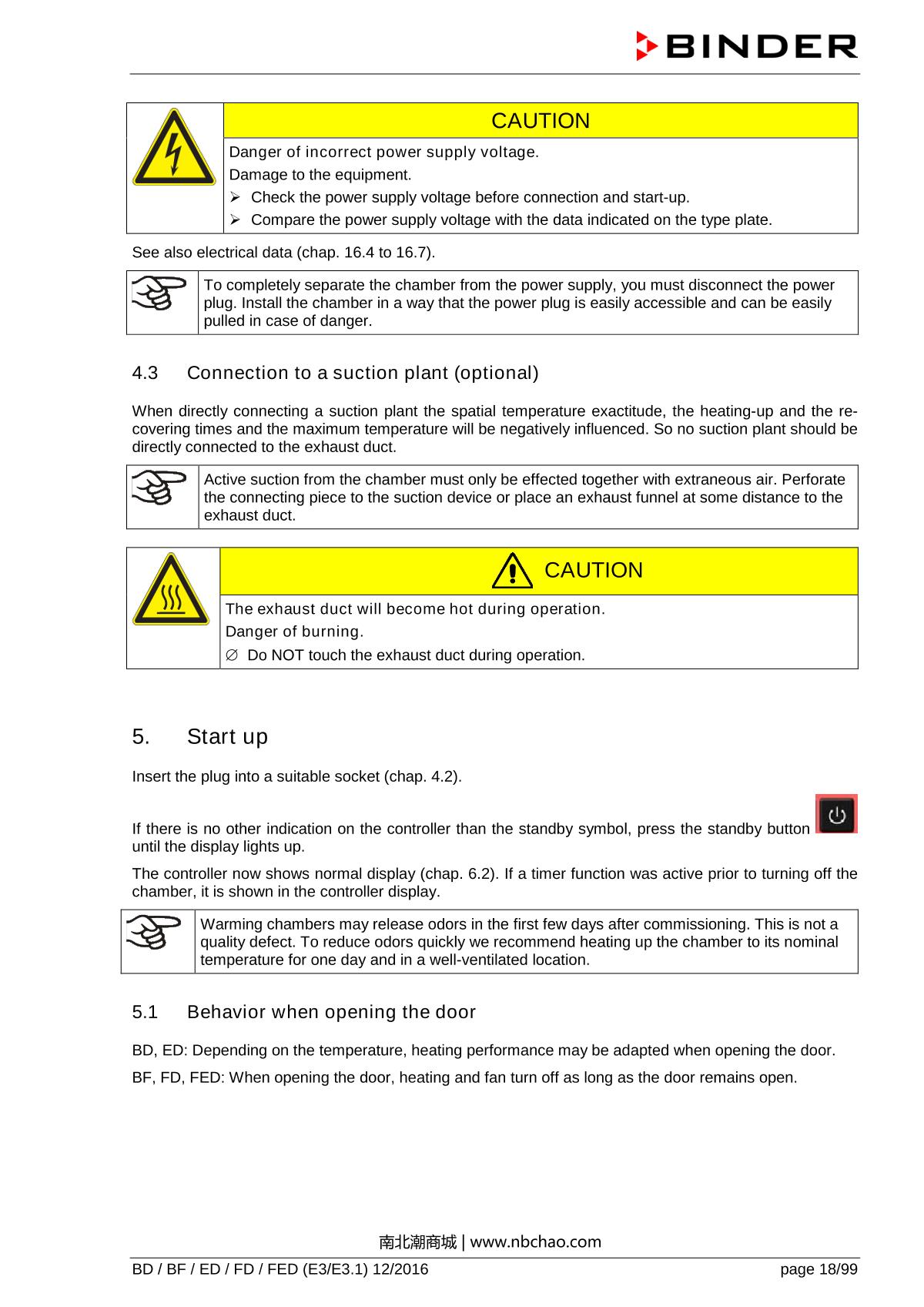 Binder ED260 Natural convection ovenManual page 18