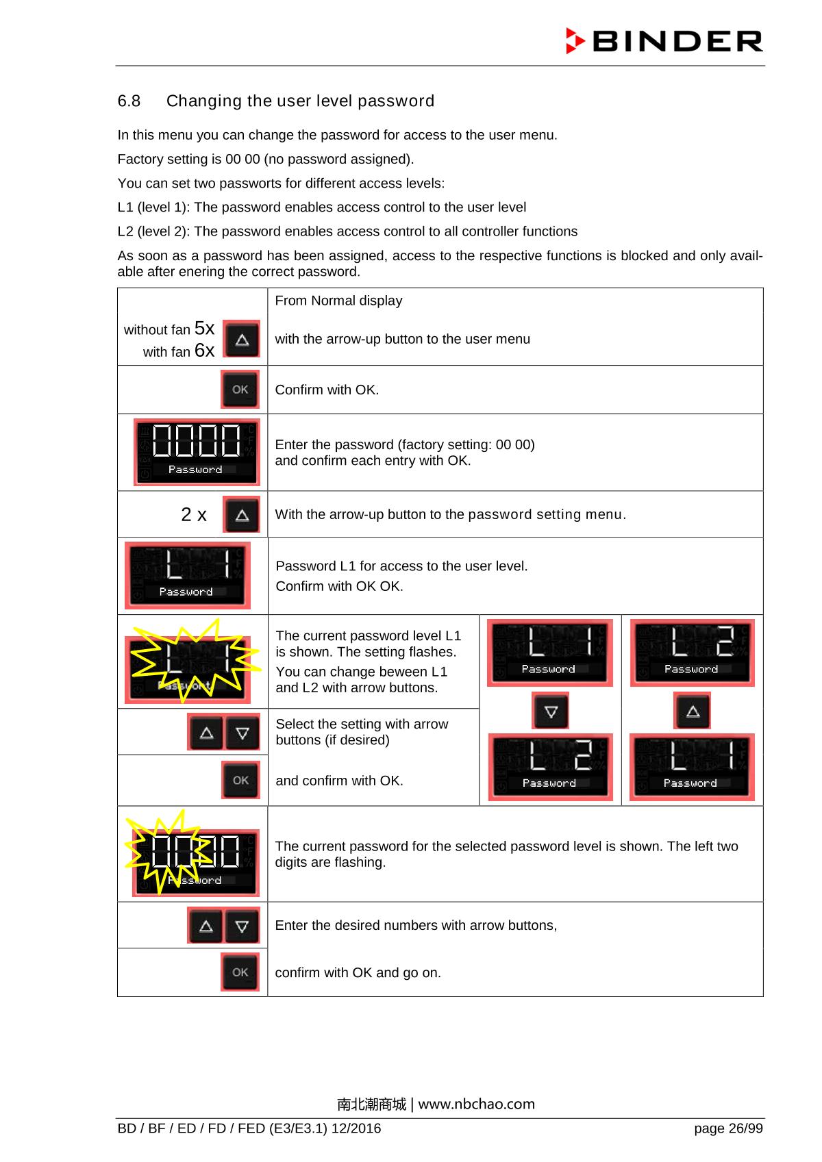 Binder ED260 Natural convection ovenManual page 26