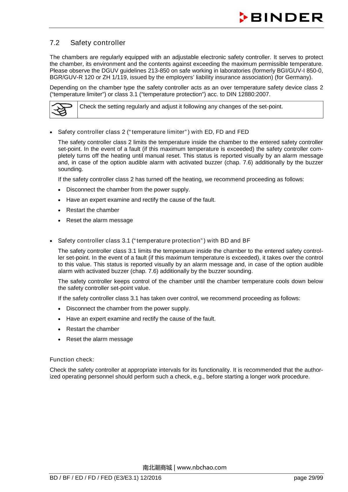Binder ED260 Natural convection ovenManual page 29
