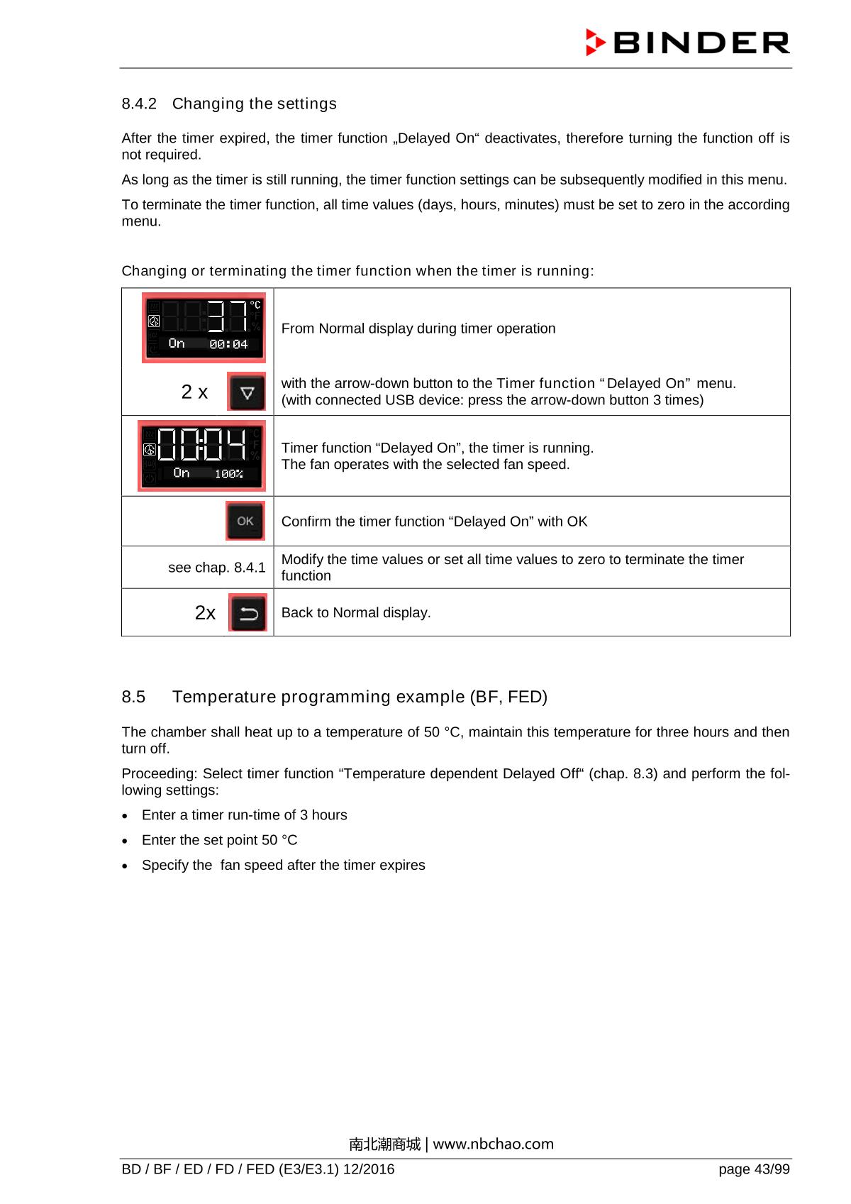 Binder ED260 Natural convection ovenManual page 43