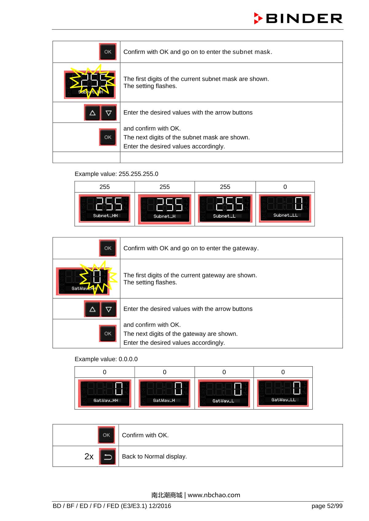 Binder ED260 Natural convection ovenManual page 52