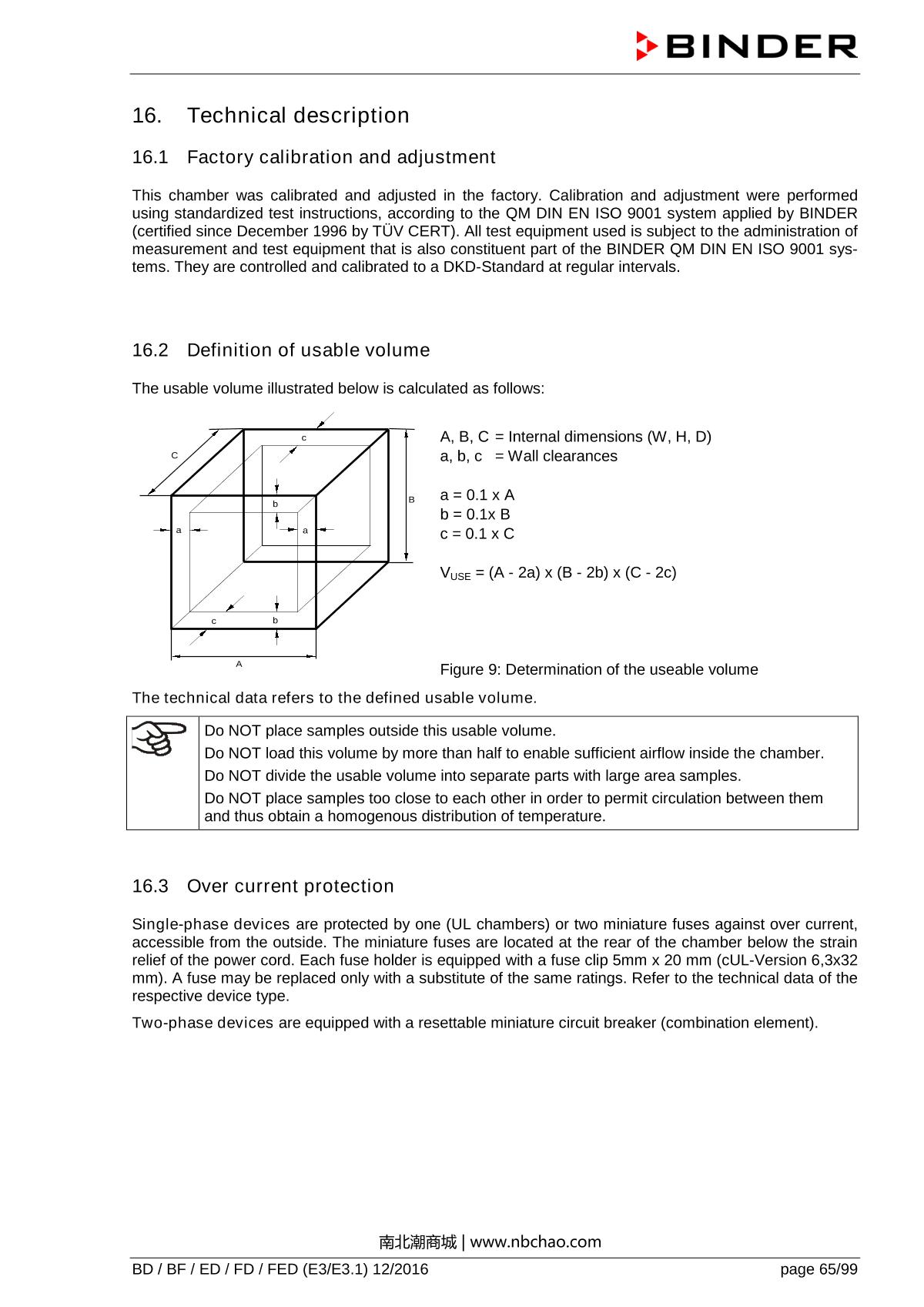 Binder ED260 Natural convection ovenManual page 65