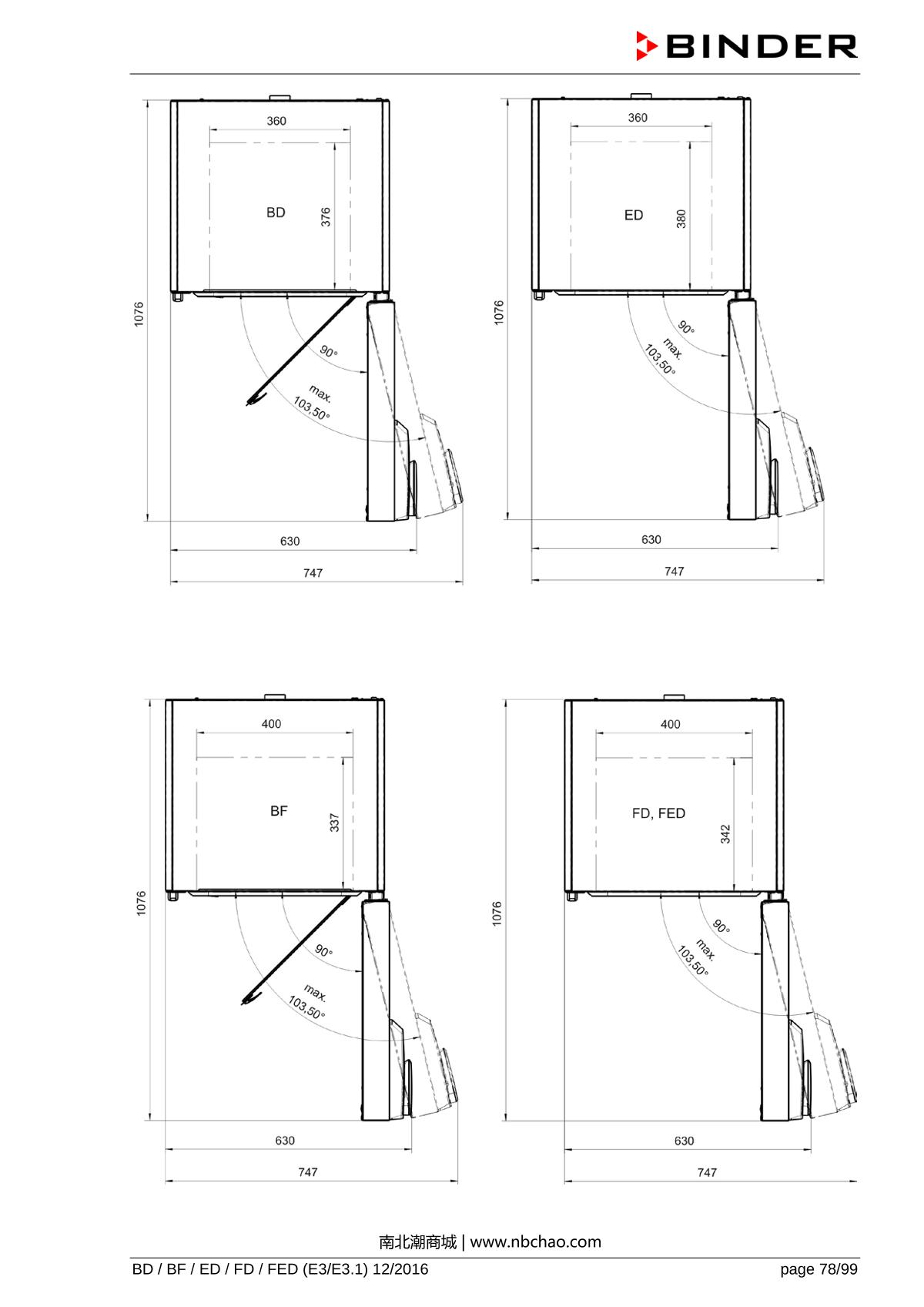 Binder ED260 Natural convection ovenManual page 78