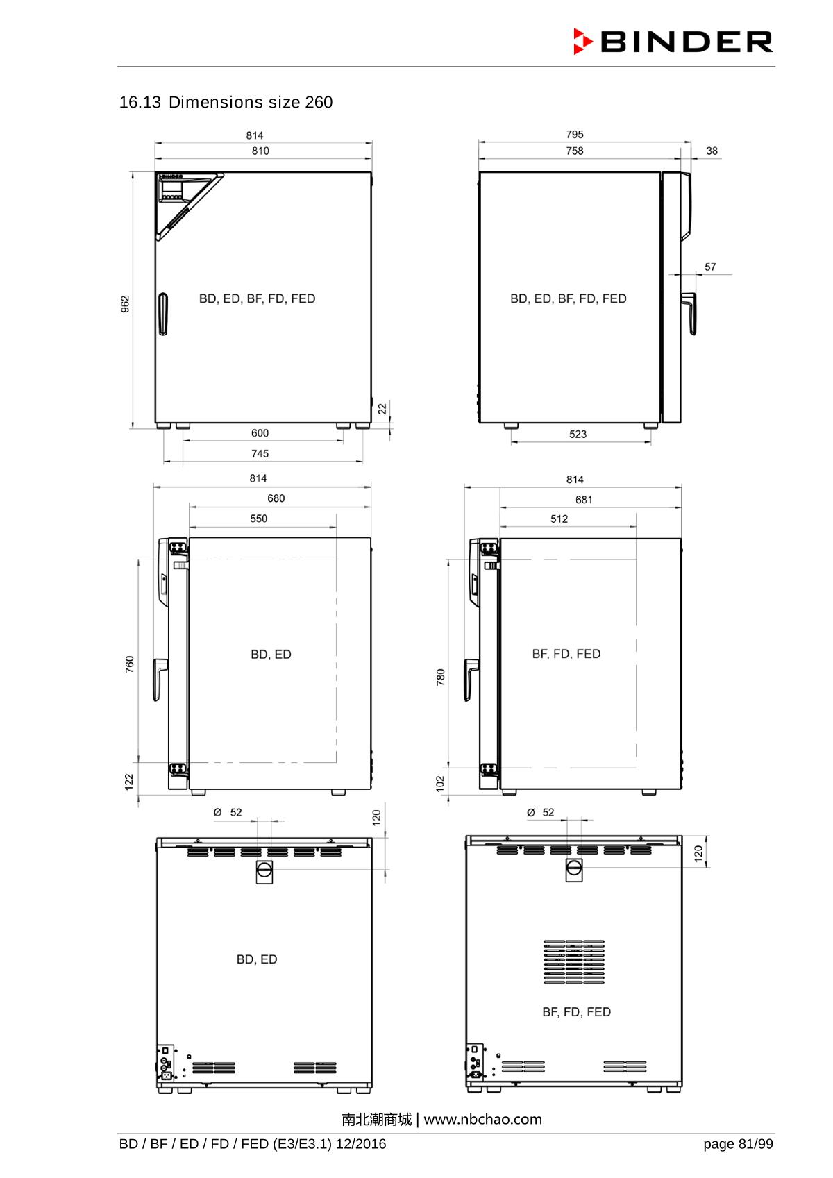 Binder ED260 Natural convection ovenManual page 81