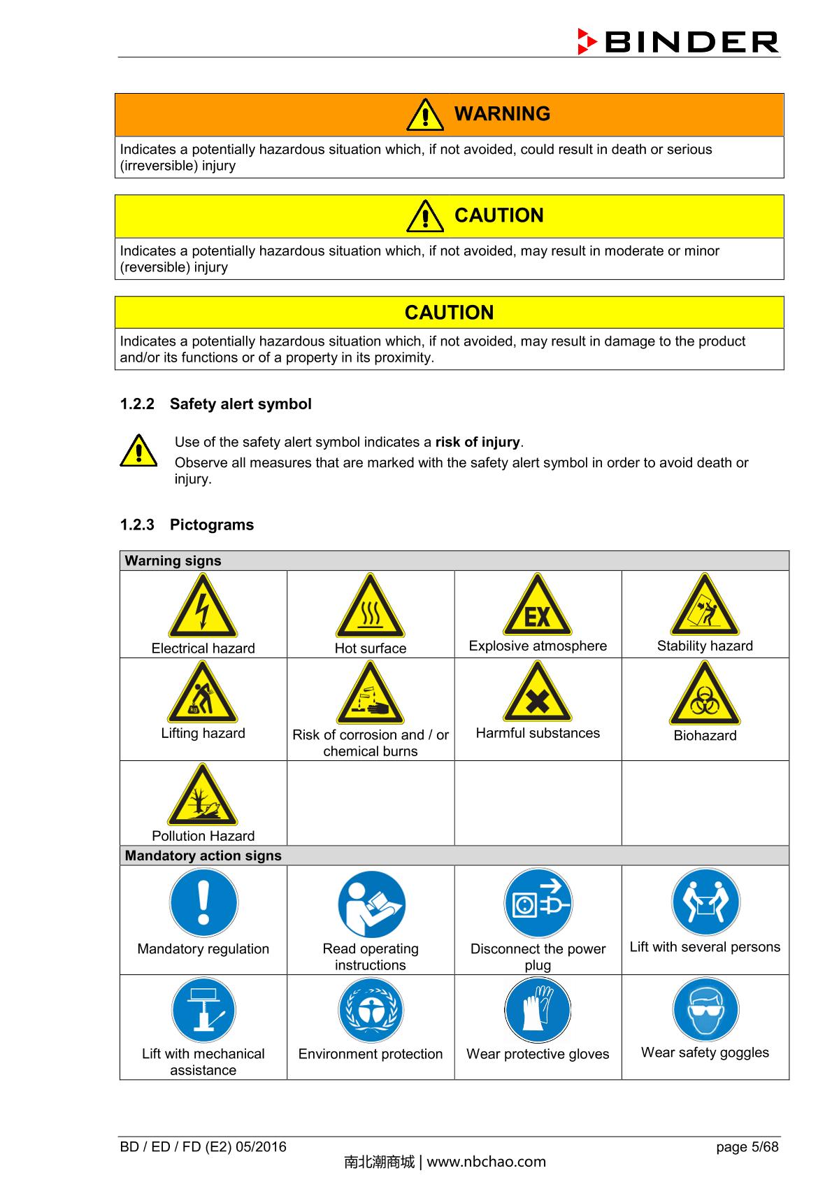Binder BD400 Natural convection microbial IncubatorManual page 5
