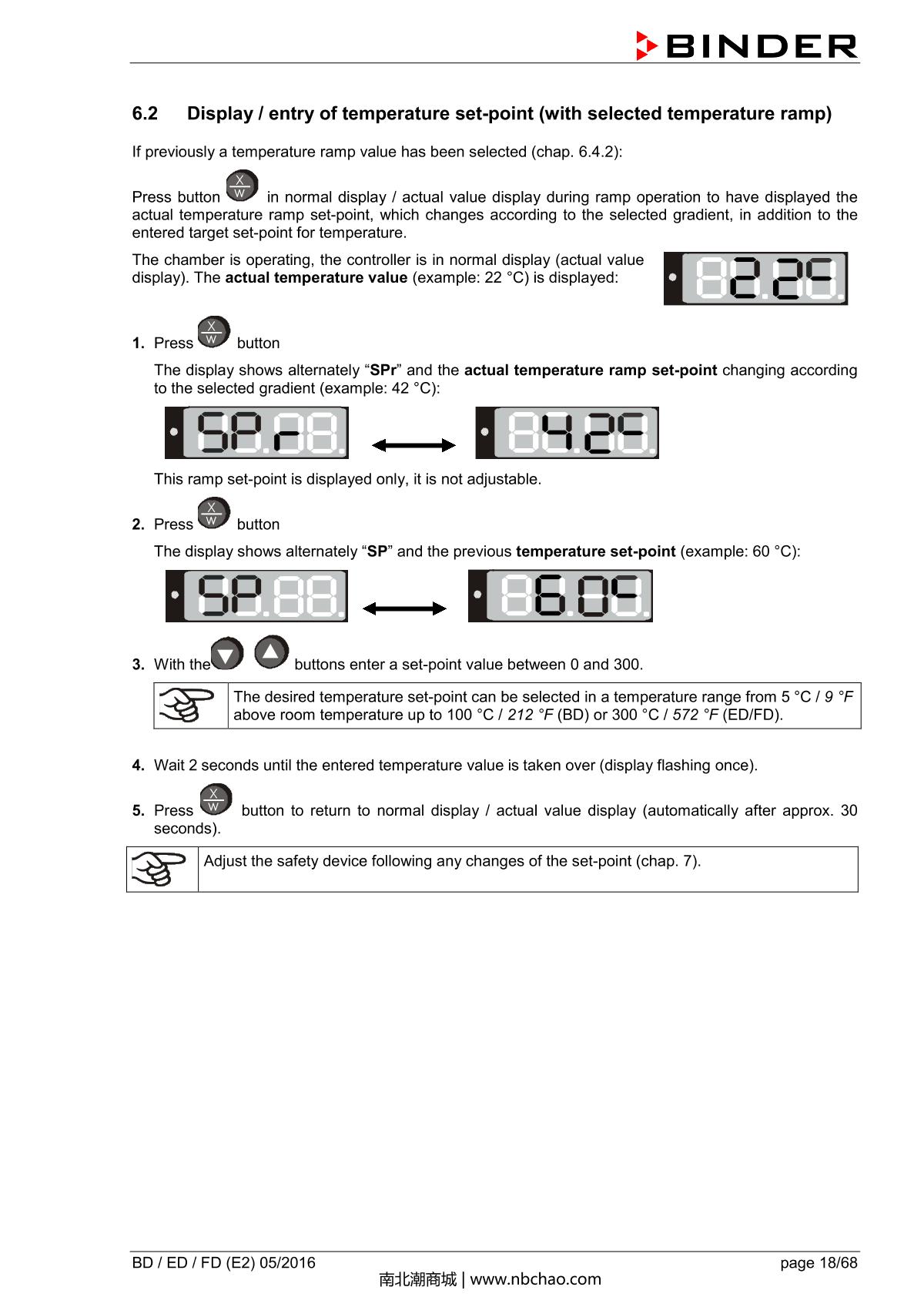 Binder BD400 Natural convection microbial IncubatorManual page 18