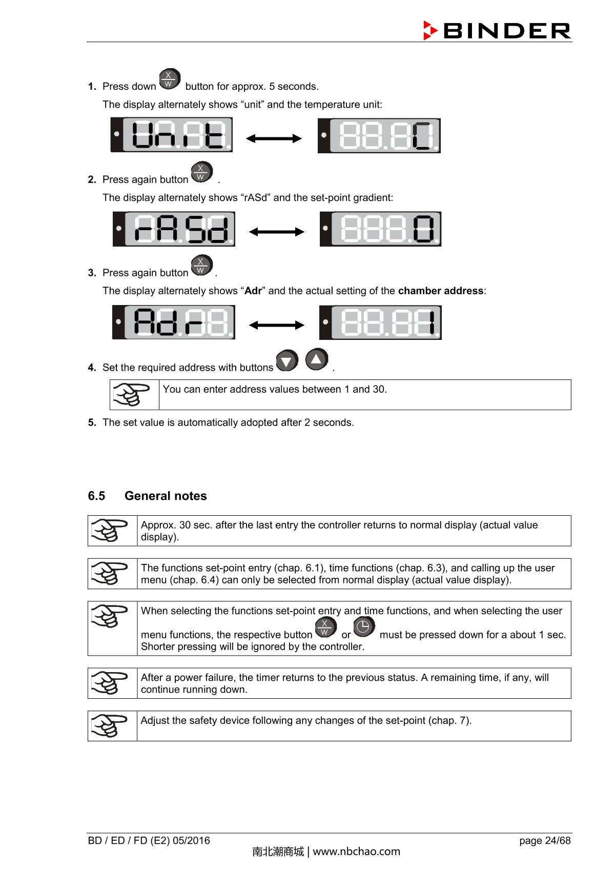 Binder BD400 Natural convection microbial IncubatorManual page 24