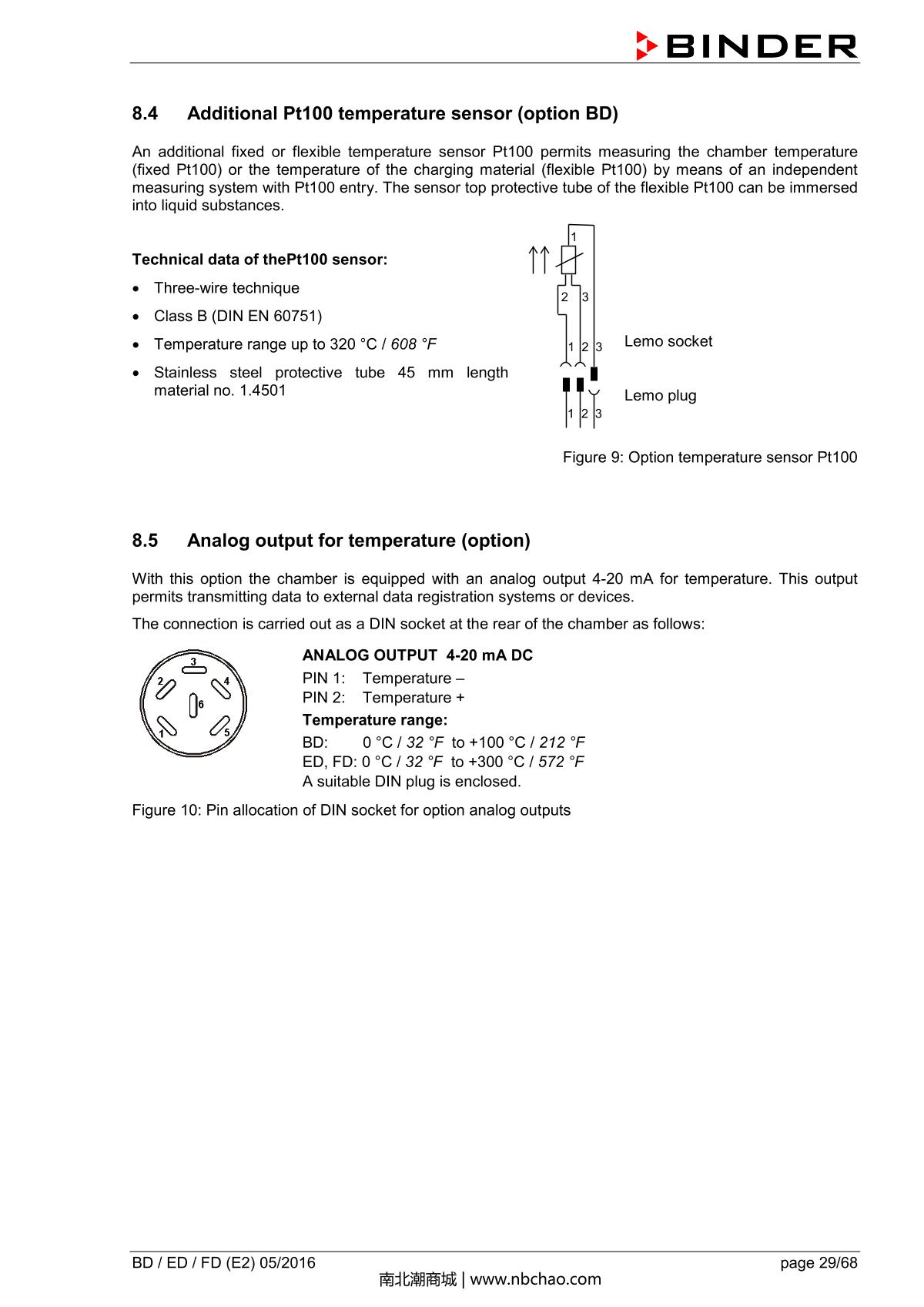 Binder BD400 Natural convection microbial IncubatorManual page 29
