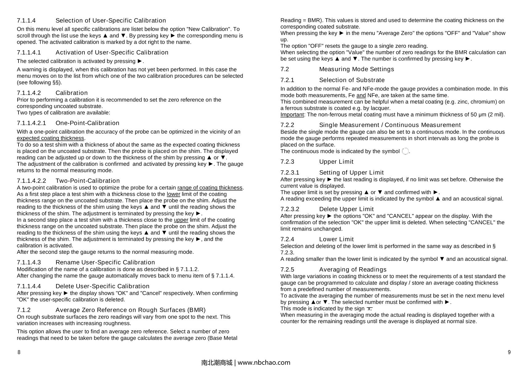 BYK 3666 Byko-Test 8500 Enhanced magnetic/nonmagnetic Thickness GaugeManual page 6